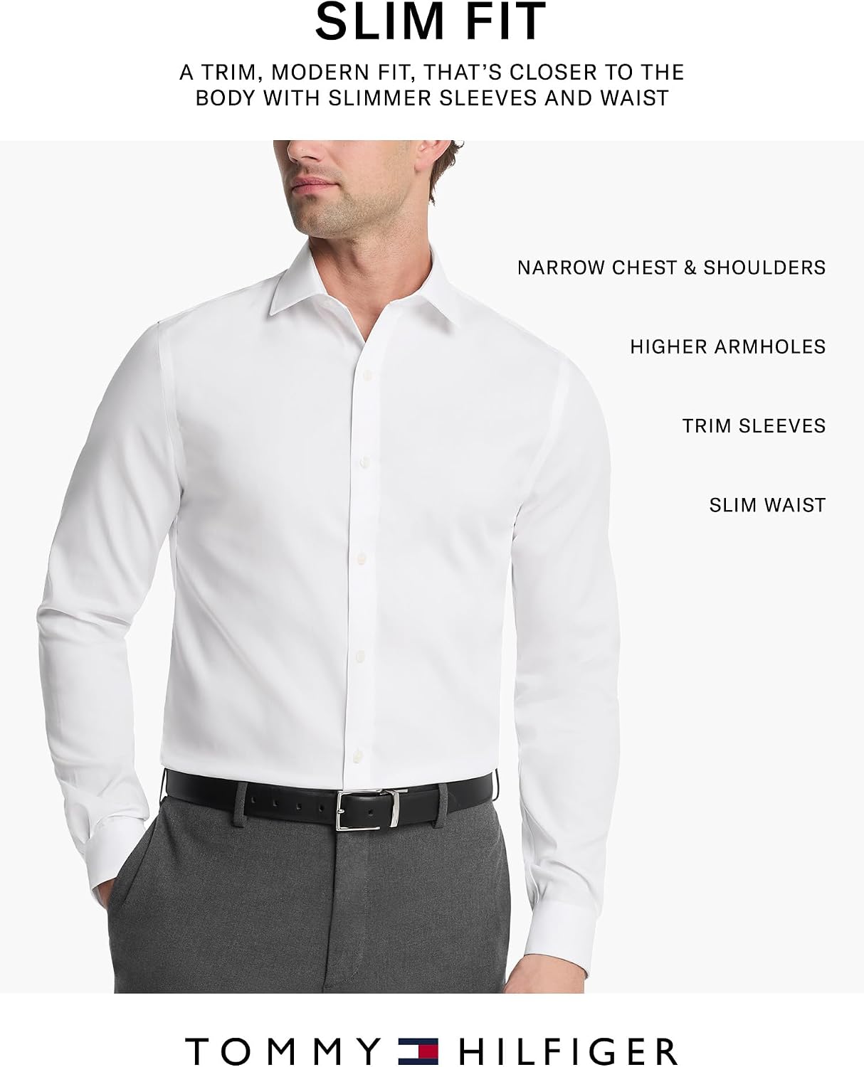 CAMISA PARA HOMBRE TOMMY HILFIGER SLIM FIT SIN PLANCHADO COLOR CAYENA - 5