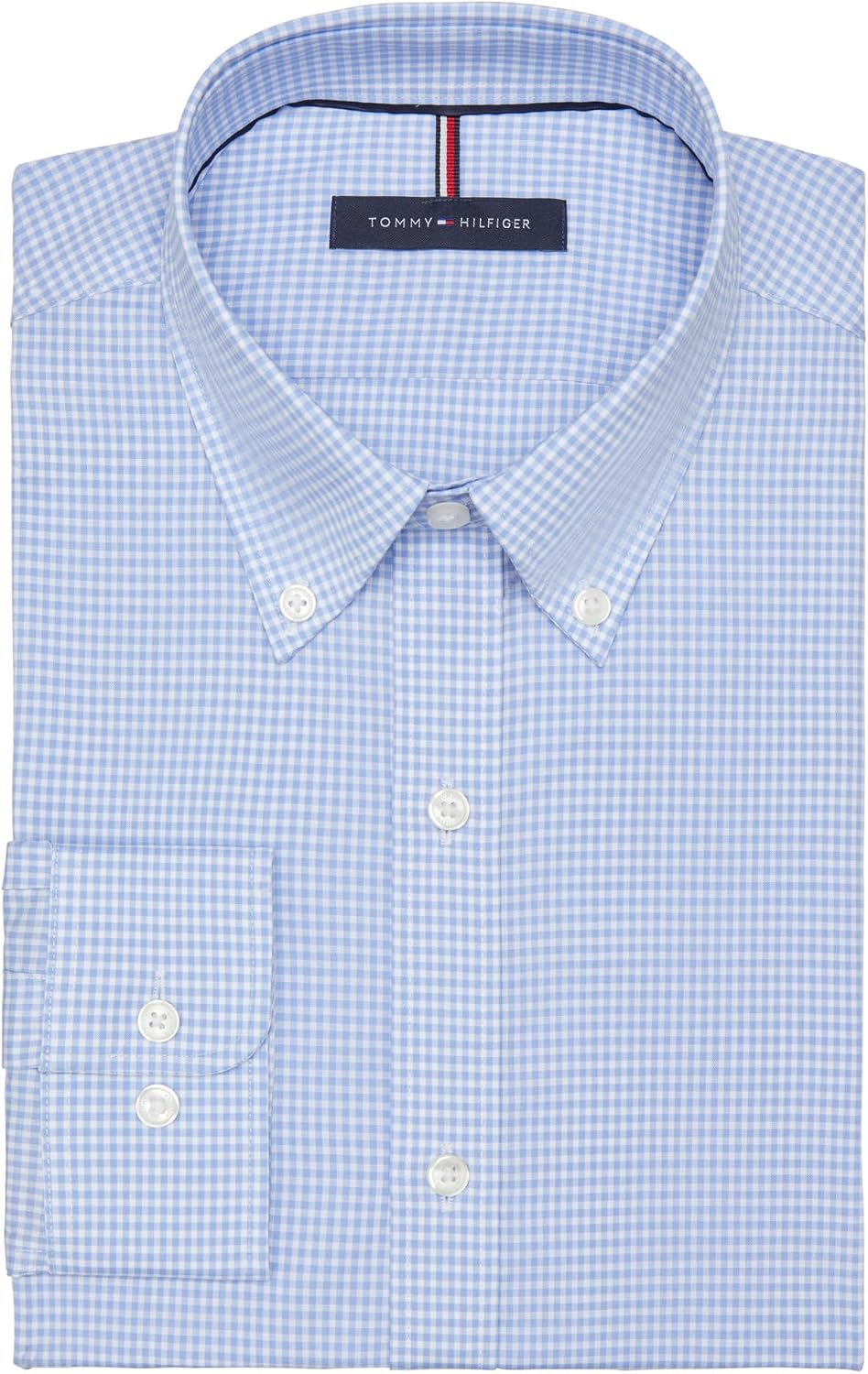 CAMISA DE VESTIR PARA HOMBRE TOMMY HILFIGER SLIM FIT SIN PLANCHADO CUADRO VICHY - 3