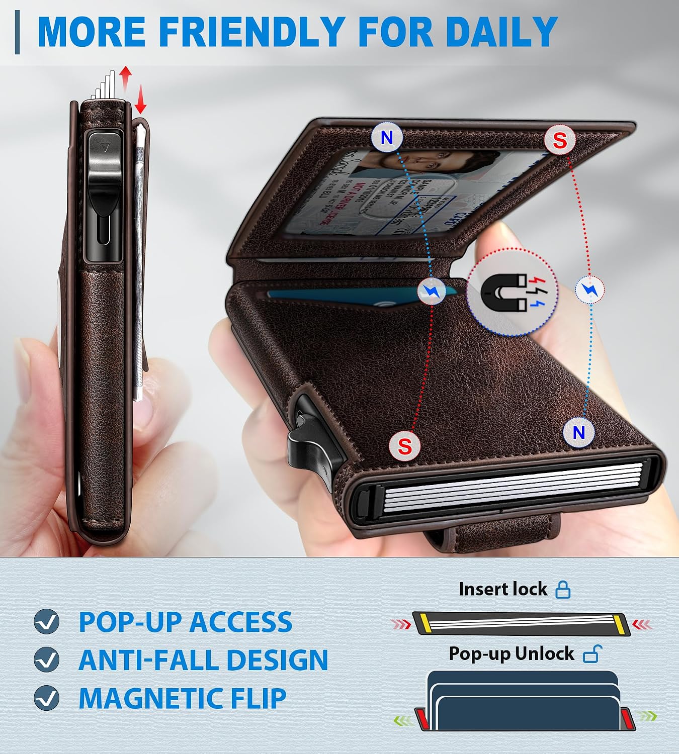 BILLETERA PARA HOMBRE MIYOZI AIRTAG CON CLIP PARA DINERO Y 9 TARJETAS - 3