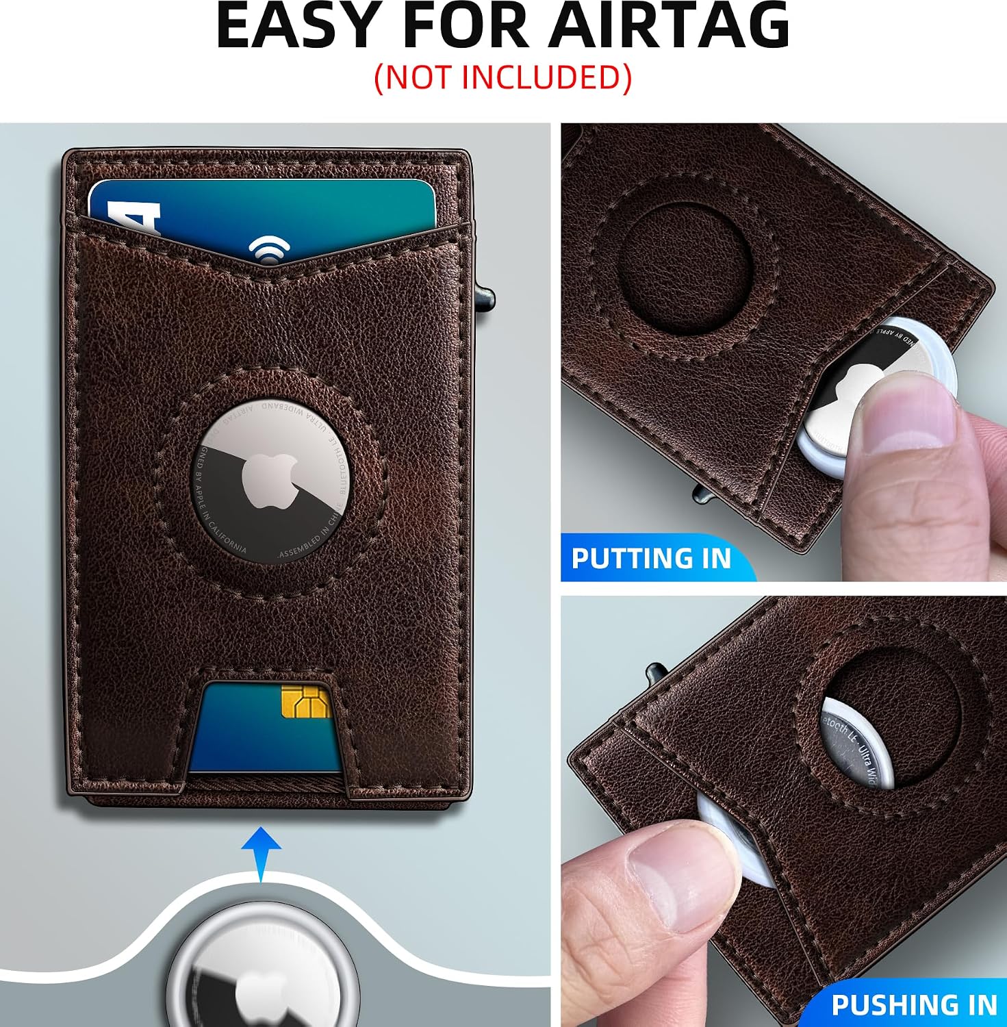 BILLETERA PARA HOMBRE MIYOZI AIRTAG CON CLIP PARA DINERO Y 9 TARJETAS - 4