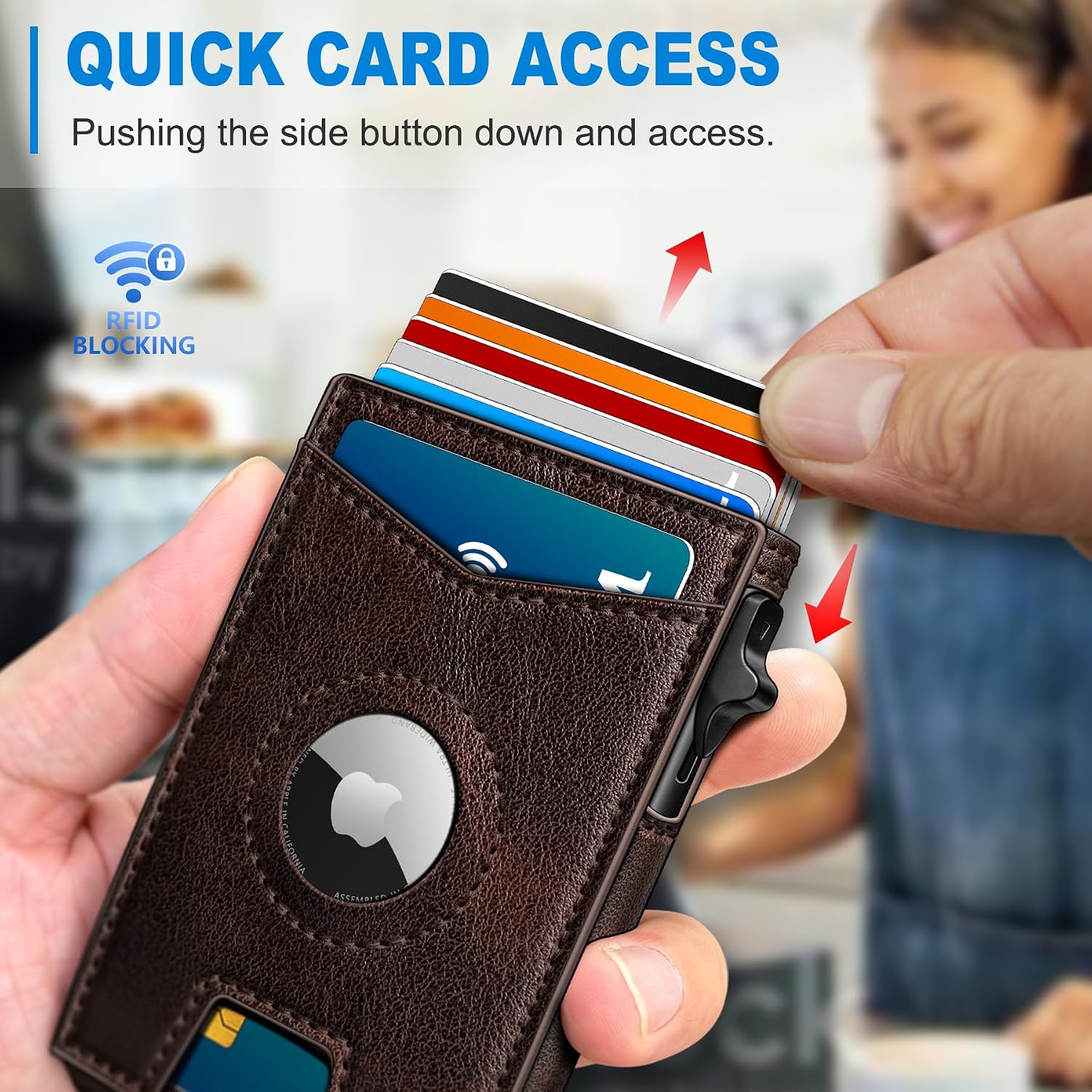 BILLETERA PARA HOMBRE MIYOZI AIRTAG CON CLIP PARA DINERO Y 9 TARJETAS - 5