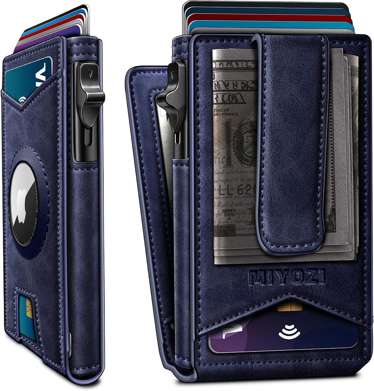 BILLETERA PARA HOMBRE MIYOZI AIRTAG CON CLIP PARA DINERO Y 9 TARJETAS - 1