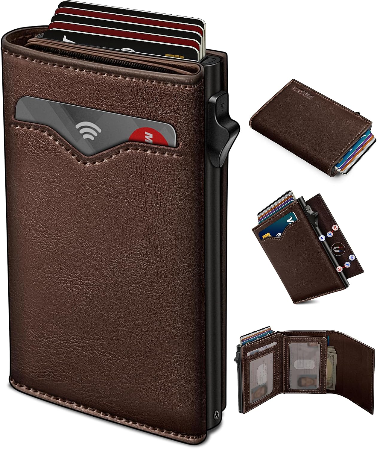 BILLETERA PARA HOMBRE MIYOZI TRIFOLD CON BLOQUEO RFID Y CIERRE MAGNÉTICO - 1