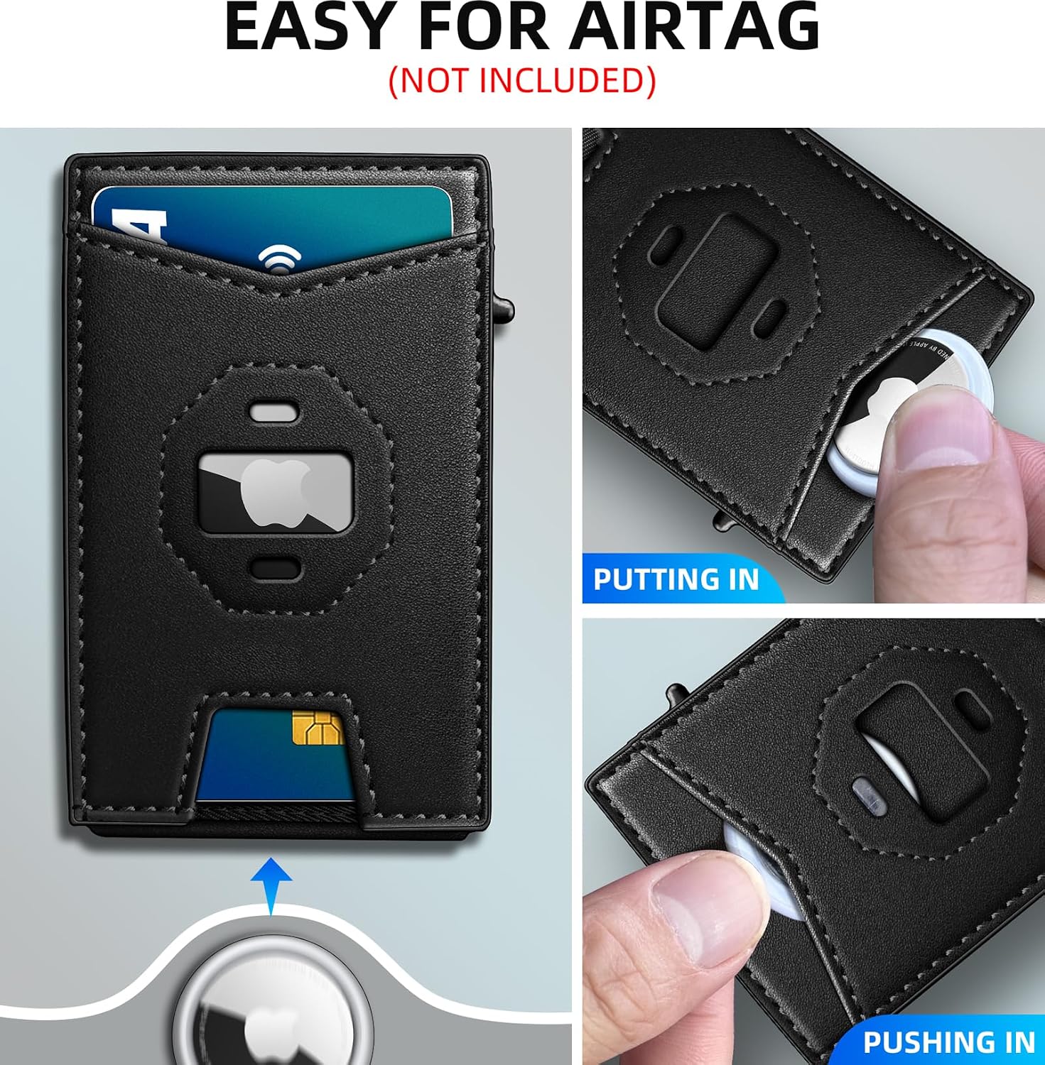 BILLETERA PARA HOMBRE MIYOZI CON CLIP PARA DINERO Y BLOQUEO RFID PARA AIRTAG - 4