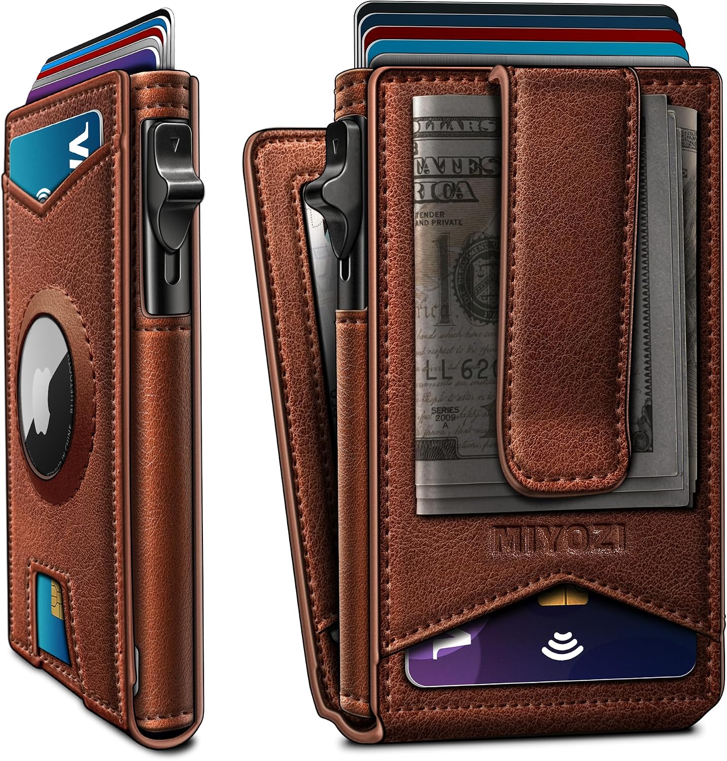 BILLETERA PARA HOMBRE MIYOZI AIRTAG CON CLIP PARA DINERO Y 9 TARJETAS - 1