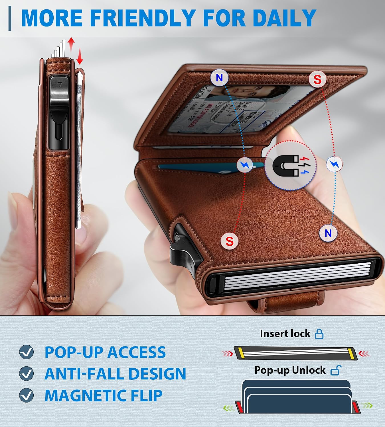BILLETERA PARA HOMBRE MIYOZI AIRTAG CON CLIP PARA DINERO Y 9 TARJETAS - 3