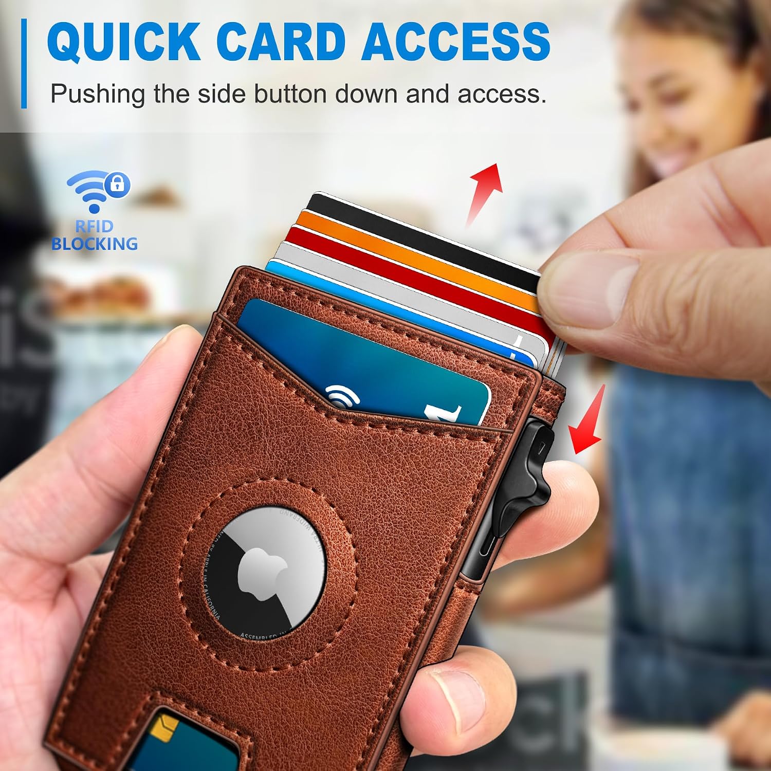 BILLETERA PARA HOMBRE MIYOZI AIRTAG CON CLIP PARA DINERO Y 9 TARJETAS - 5