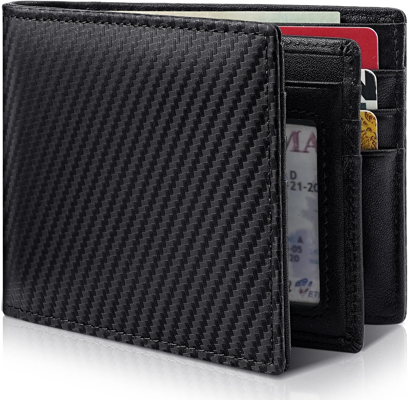 BILLETERA PARA HOMBRE ARTPAXY DE CUERO GENUINO CON BLOQUEO RFID Y 13 COMPARTIMENTOS PARA TARJETAS - 1