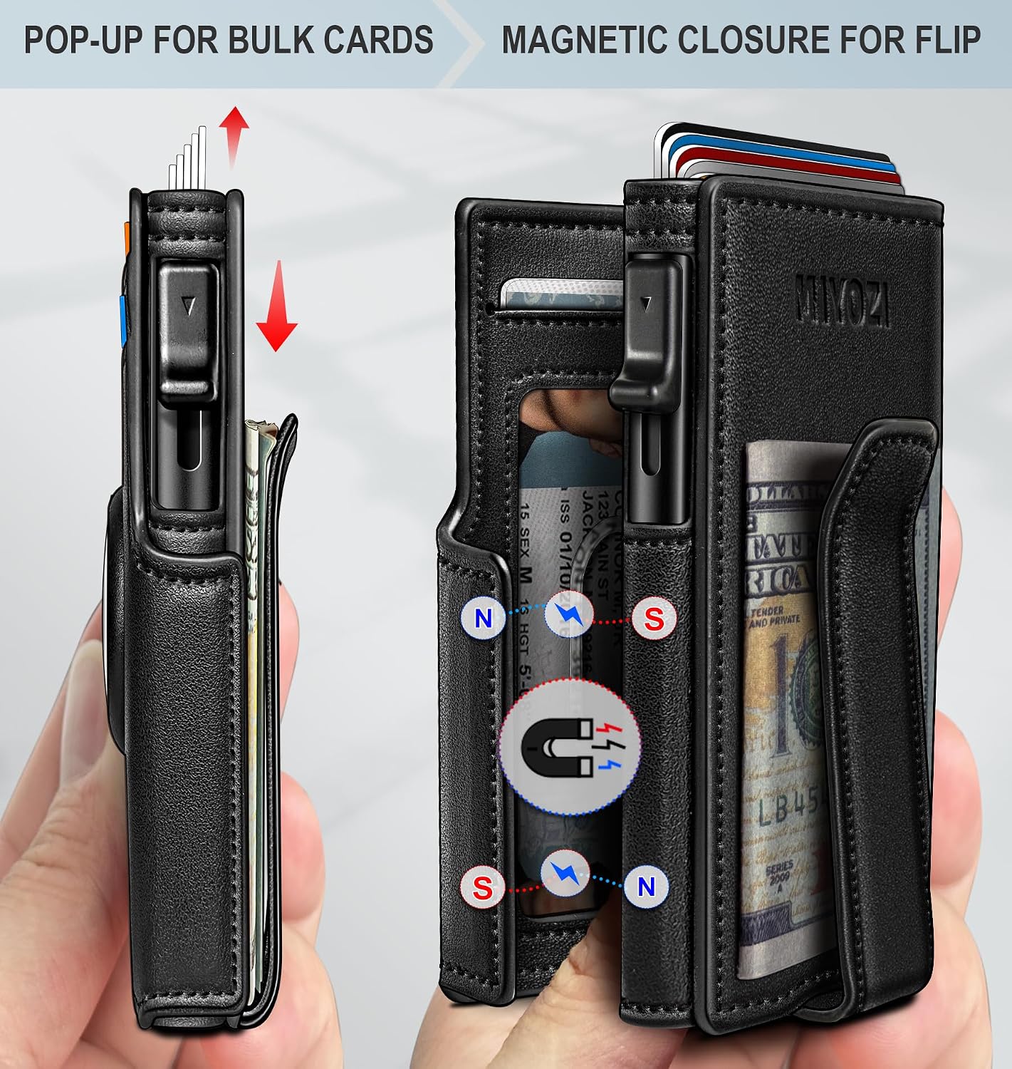 BILLETERA PARA HOMBRE MIYOZI POP UP CON CLIP PARA DINERO Y PROTECCIÓN RFID - 3