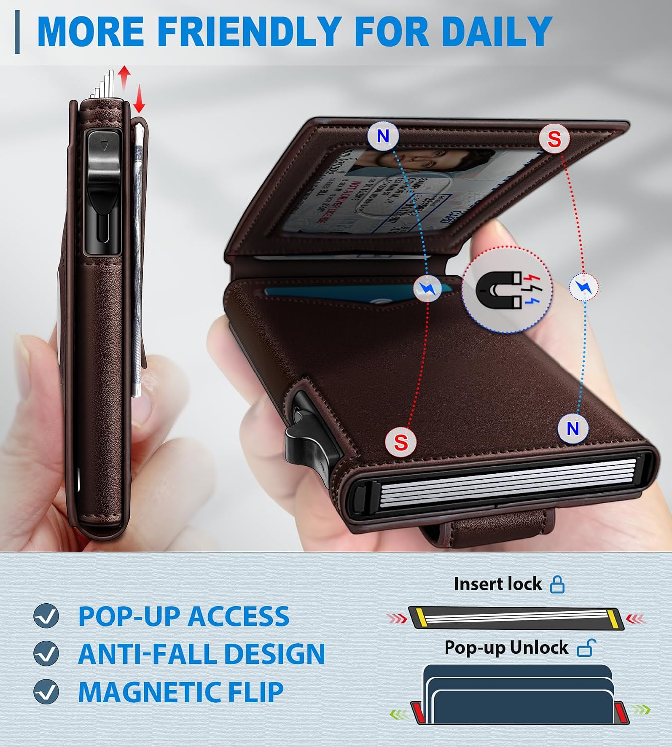 BILLETERA PARA HOMBRE MIYOZI AIRTAG CON CLIP PARA DINERO Y 9 TARJETAS - 3