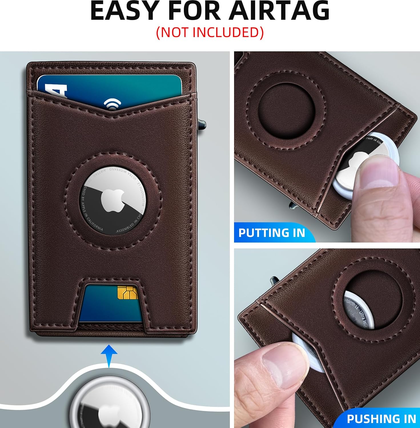 BILLETERA PARA HOMBRE MIYOZI AIRTAG CON CLIP PARA DINERO Y 9 TARJETAS - 5