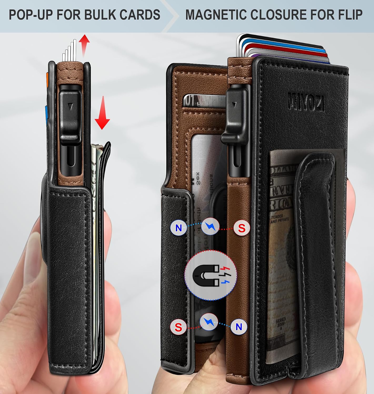 BILLETERA PARA HOMBRE MIYOZI POP UP CON CLIP PARA DINERO Y PROTECCIÓN RFID - 3