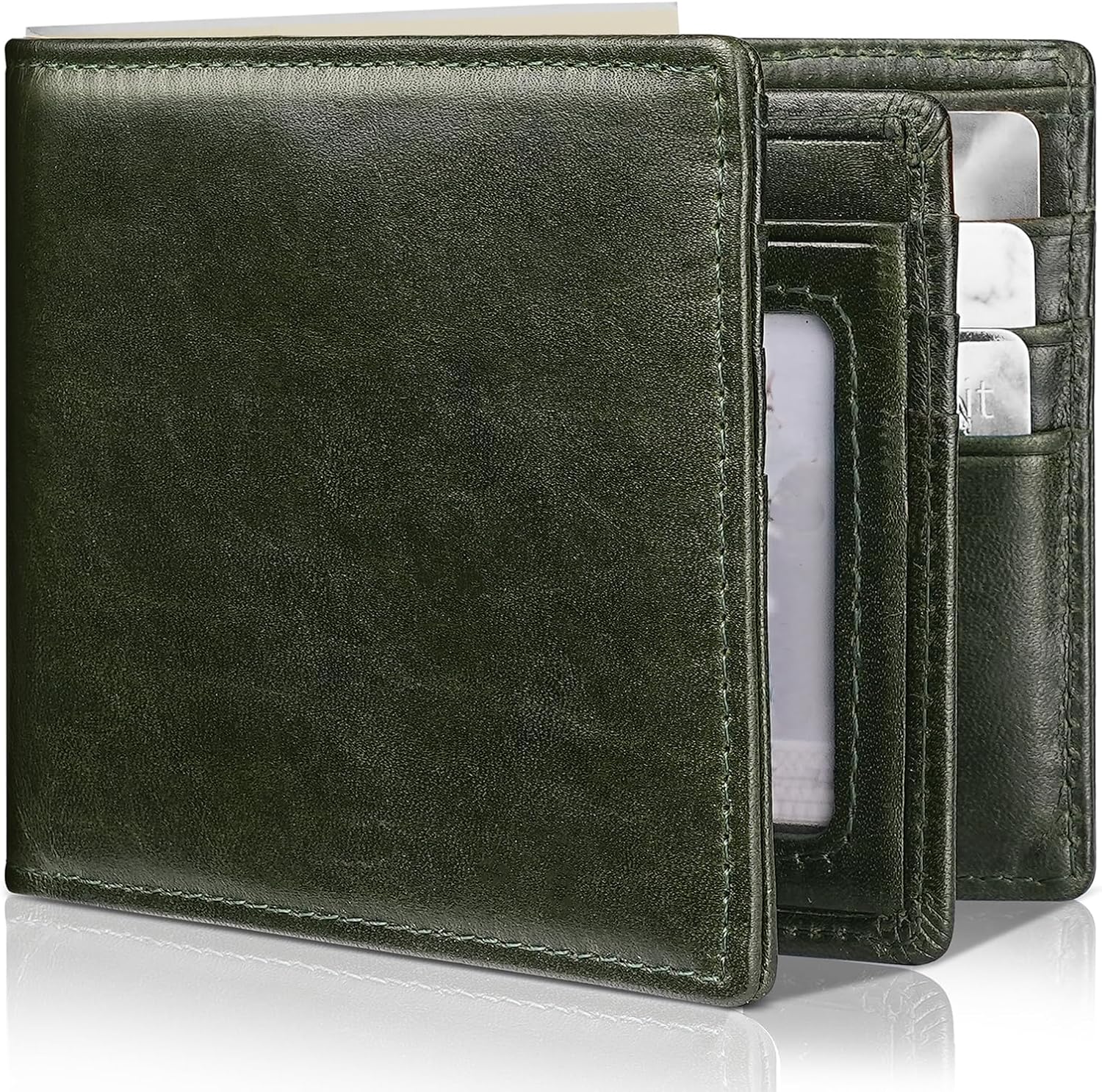 BILLETERA PARA HOMBRE ARTPAXY BIFOLD DE CUERO GENUINO CON BLOQUEO RFID - 1