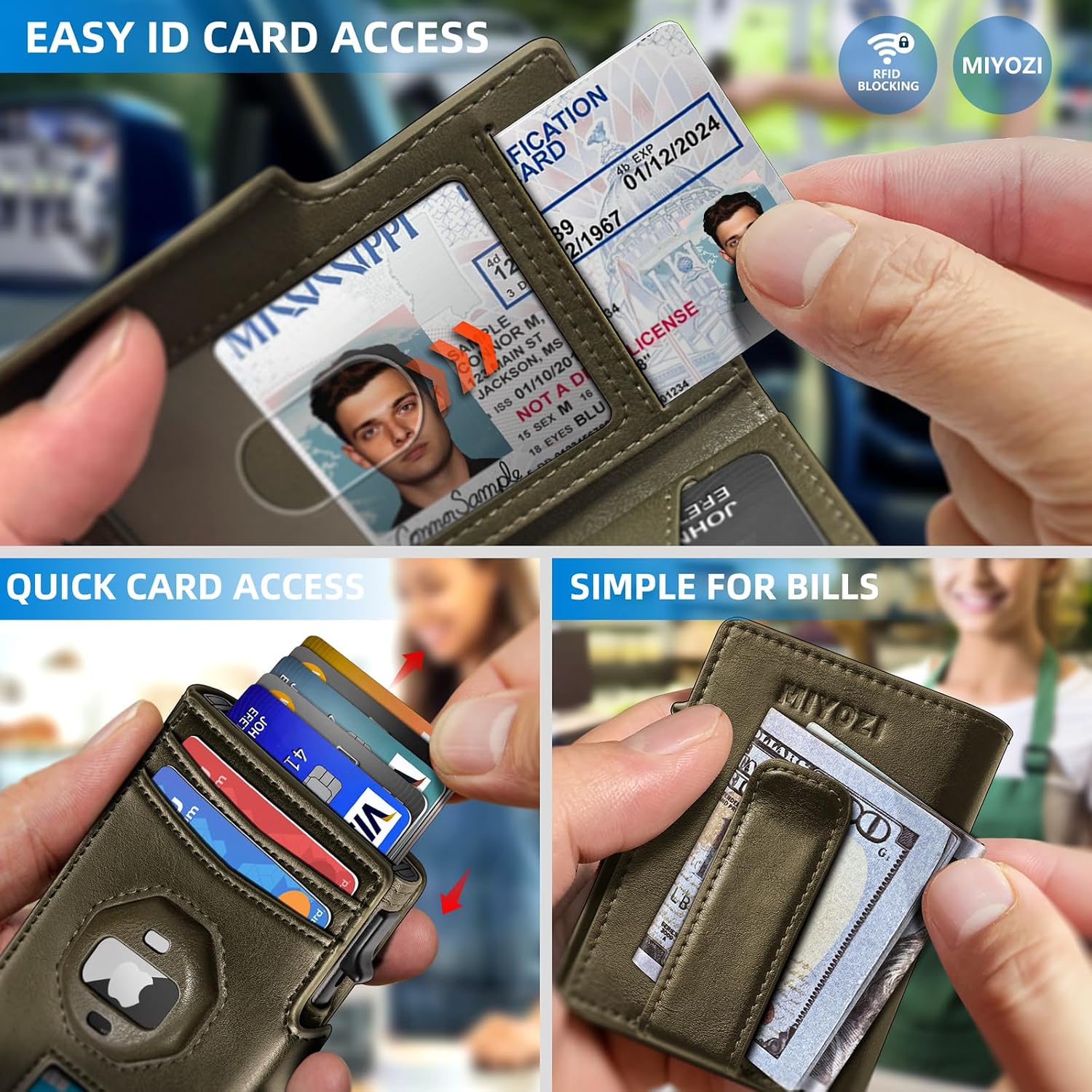 BILLETERA PARA HOMBRE MIYOZI AIRTAG CON CLIP PARA DINERO Y PROTECCIÓN RFID - 5