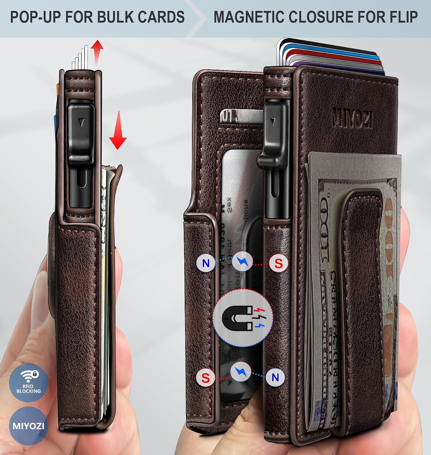 BILLETERA PARA HOMBRE MIYOZI POP UP CON CLIP PARA DINERO Y PROTECCIÓN RFID - 3