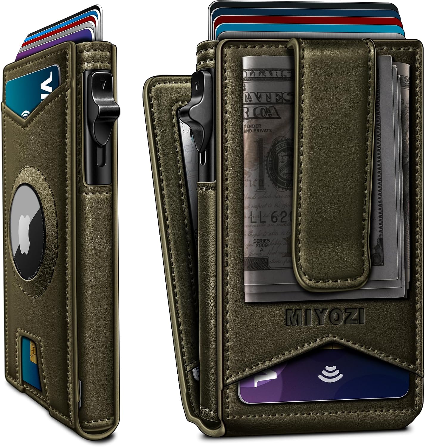 BILLETERA PARA HOMBRE MIYOZI AIRTAG CON CLIP PARA DINERO Y 9 TARJETAS - 1