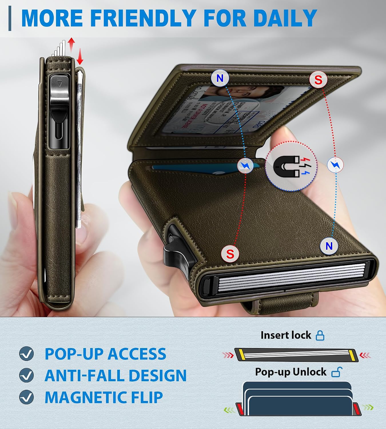 BILLETERA PARA HOMBRE MIYOZI AIRTAG CON CLIP PARA DINERO Y 9 TARJETAS - 3