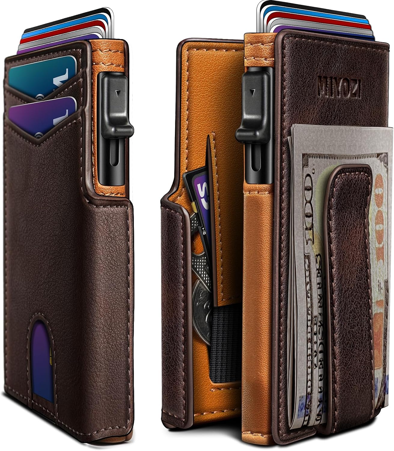 BILLETERA PARA HOMBRE MIYOZI SLIM MAGNÉTICA CON BLOQUEO RFID Y CLIP PARA DINERO - 1