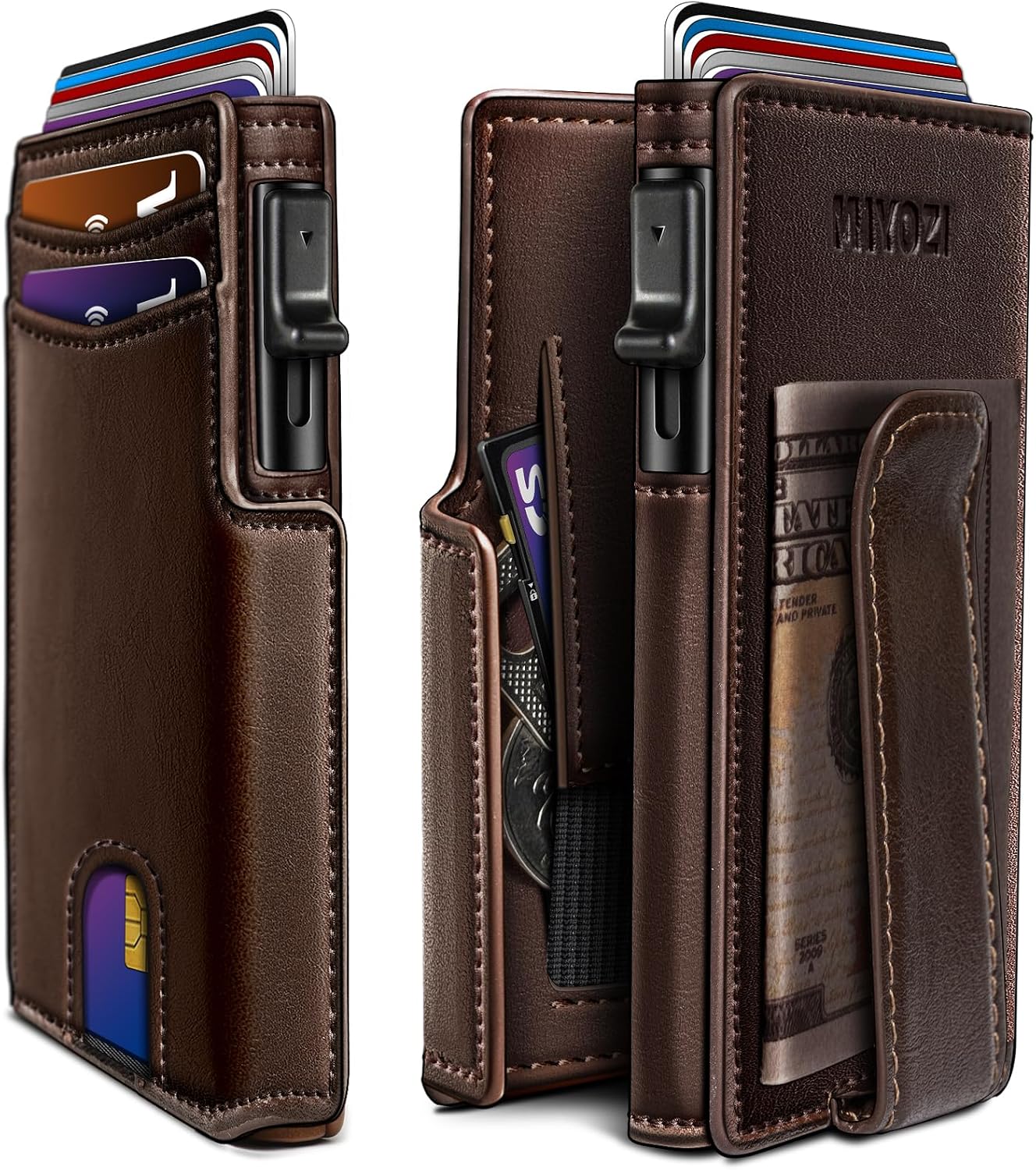 BILLETERA PARA HOMBRE MIYOZI MINIMALISTA MAGNÉTICA CON BLOQUEO RFID Y CLIP PARA DINERO - 1