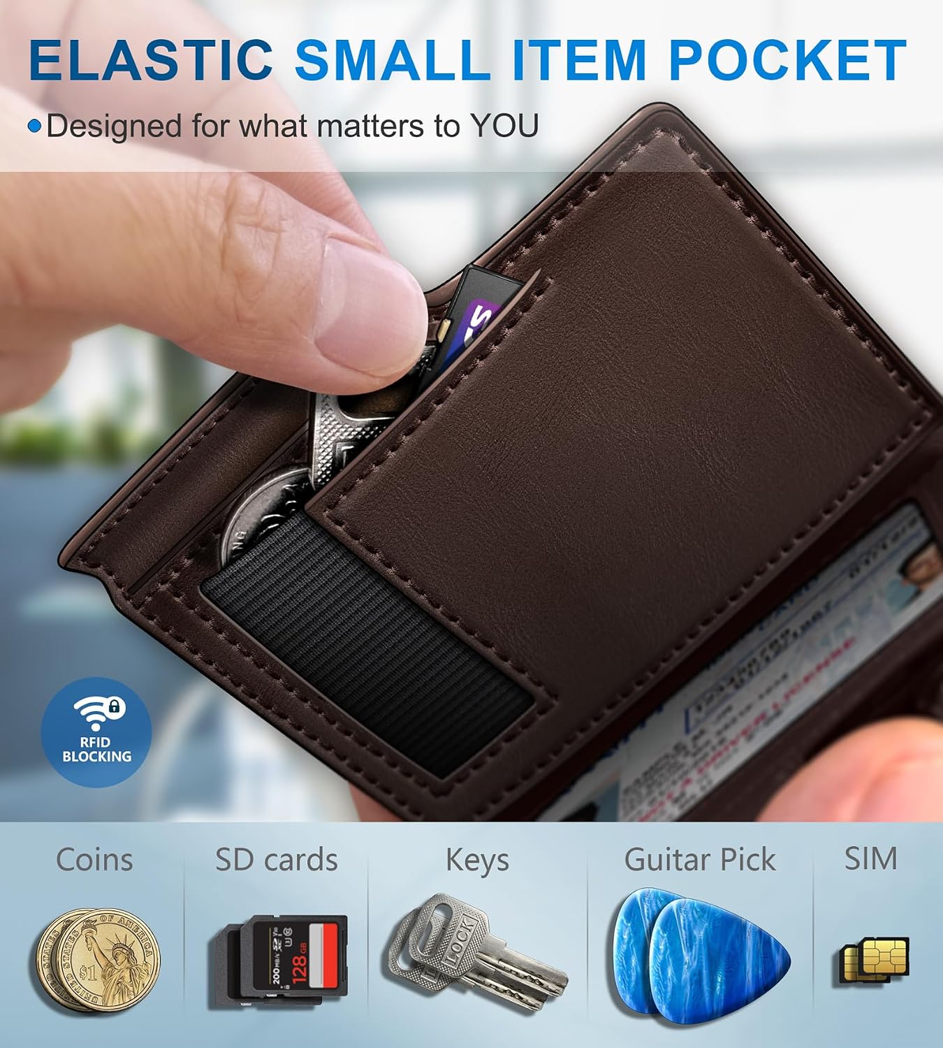 BILLETERA PARA HOMBRE MIYOZI MINIMALISTA MAGNÉTICA CON BLOQUEO RFID Y CLIP PARA DINERO - 4