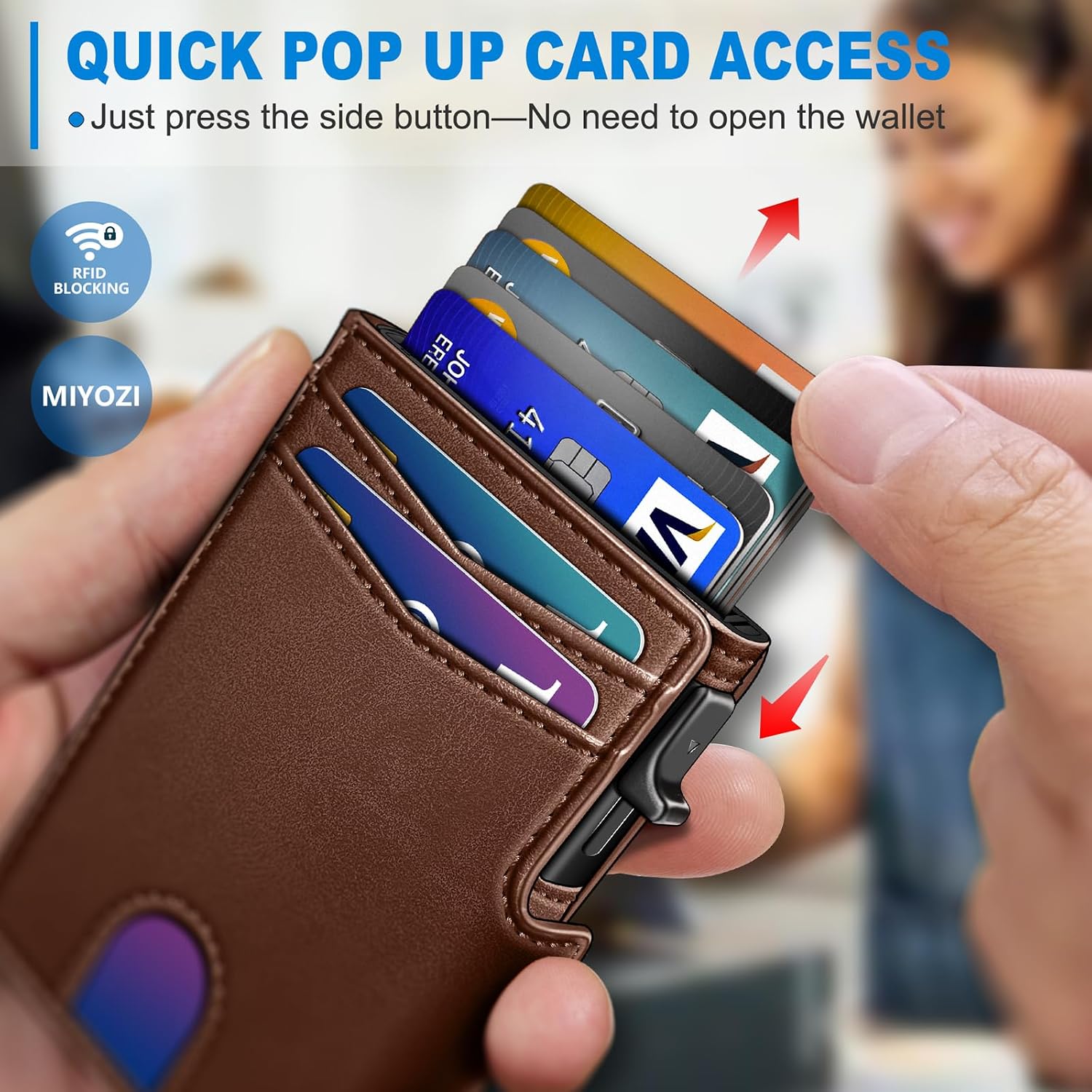BILLETERA PARA HOMBRE MIYOZI MINIMALISTA MAGNÉTICA CON CLIP PARA DINERO Y PROTECCIÓN RFID - 4
