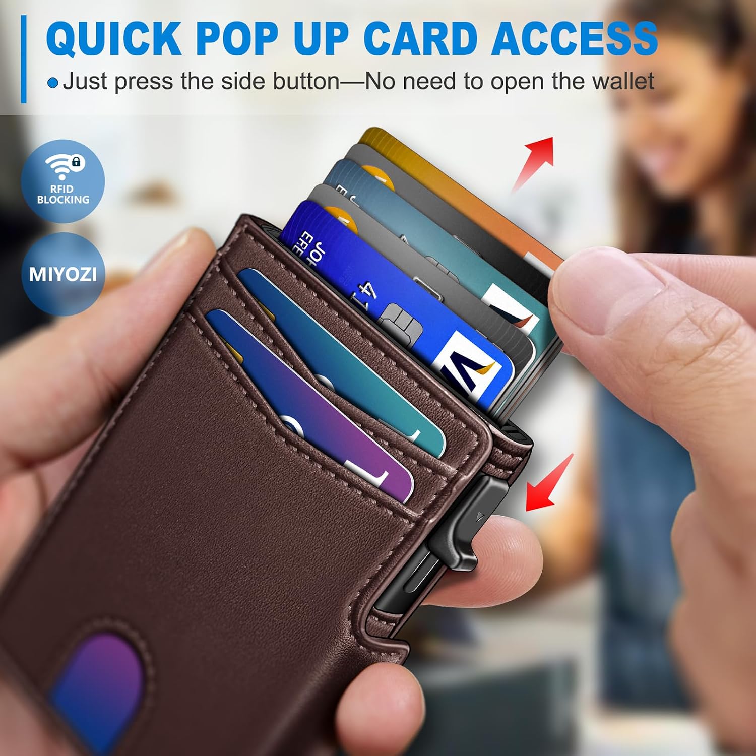BILLETERA PARA HOMBRE MIYOZI MINIMALISTA MAGNÉTICA CON CLIP PARA DINERO Y PROTECCIÓN RFID - 4