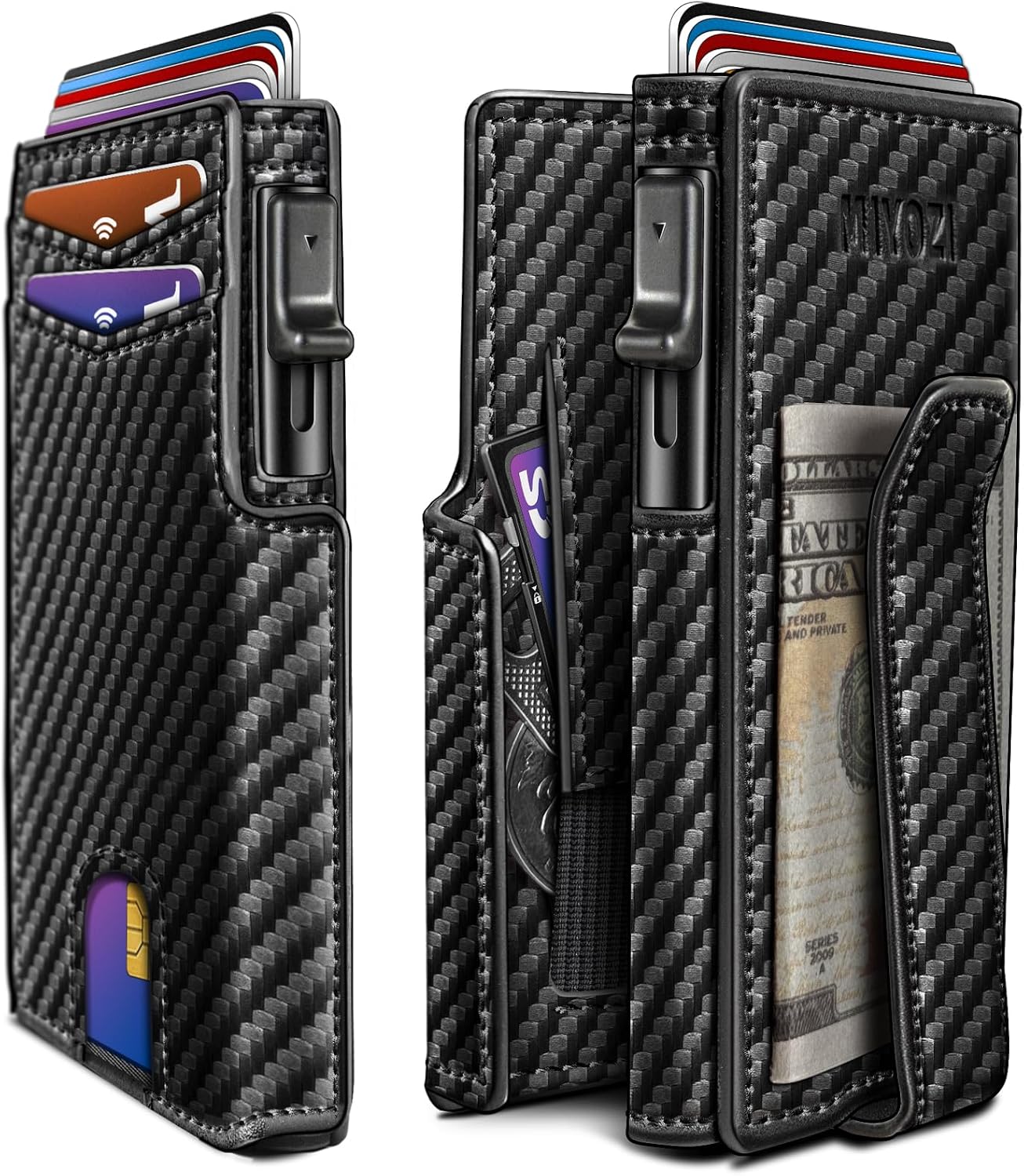 BILLETERA PARA HOMBRE MIYOZI MINIMALISTA MAGNÉTICA CON BLOQUEO RFID Y CLIP PARA DINERO - 1