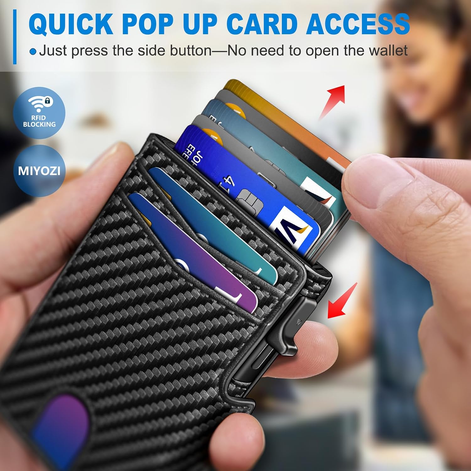 BILLETERA PARA HOMBRE MIYOZI MINIMALISTA MAGNÉTICA CON BLOQUEO RFID Y CLIP PARA DINERO - 4