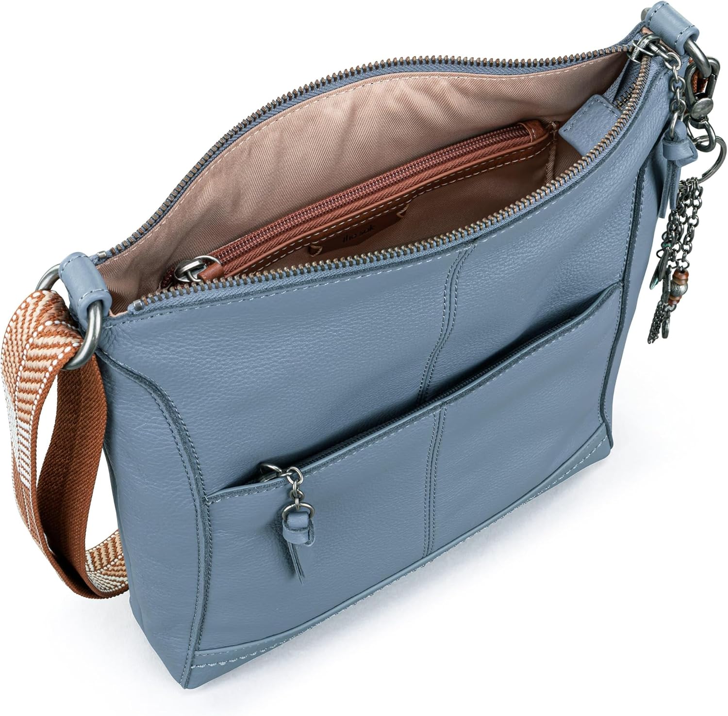 BOLSO CRUZADO THE SAK LUCIA DE CUERO CON CIERRE Y CORREA AJUSTABLE - 3