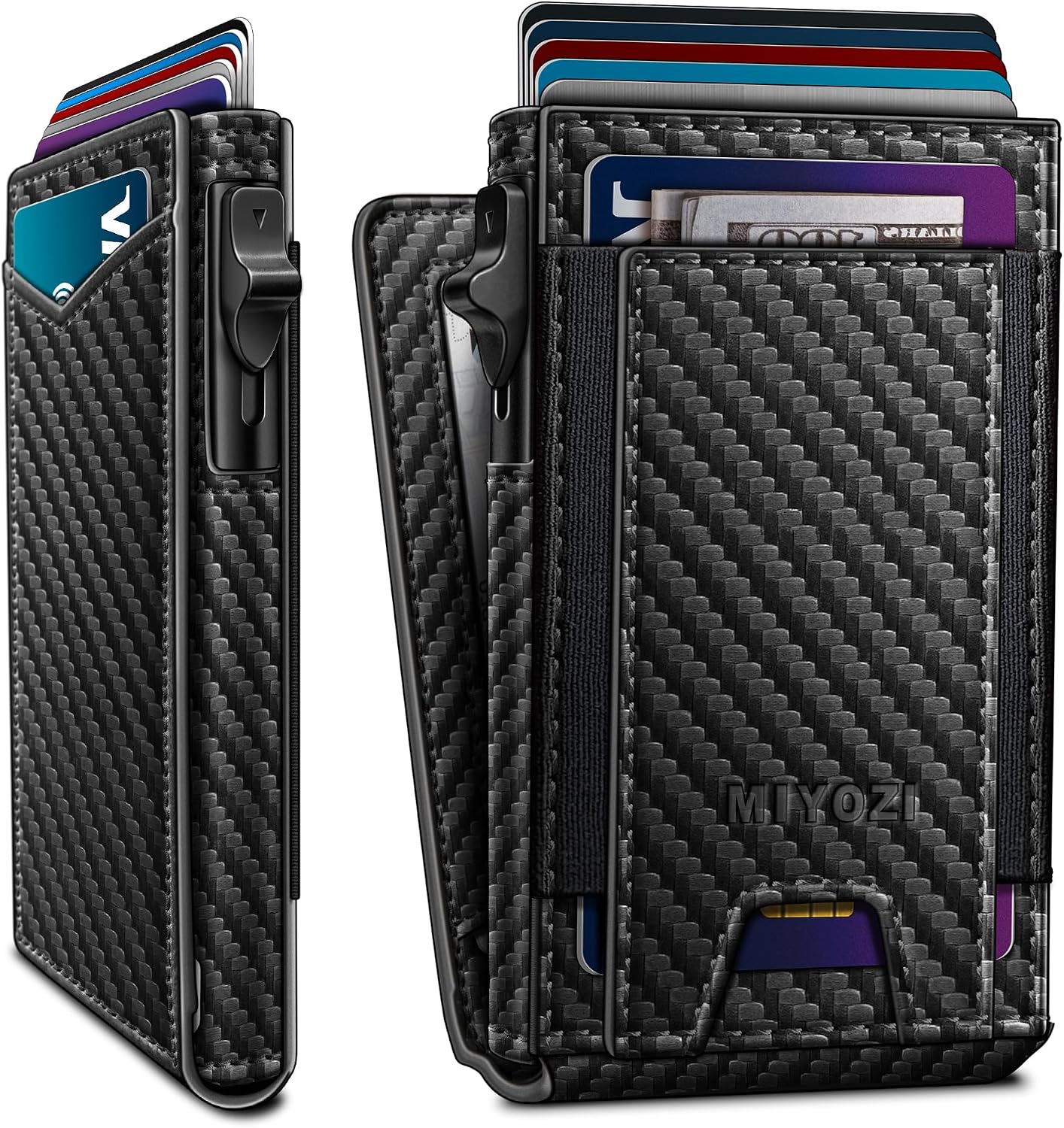BILLETERA PARA HOMBRE MIYOZI SLIM POP UP CON BLOQUEO RFID Y VENTANA PARA ID - 1