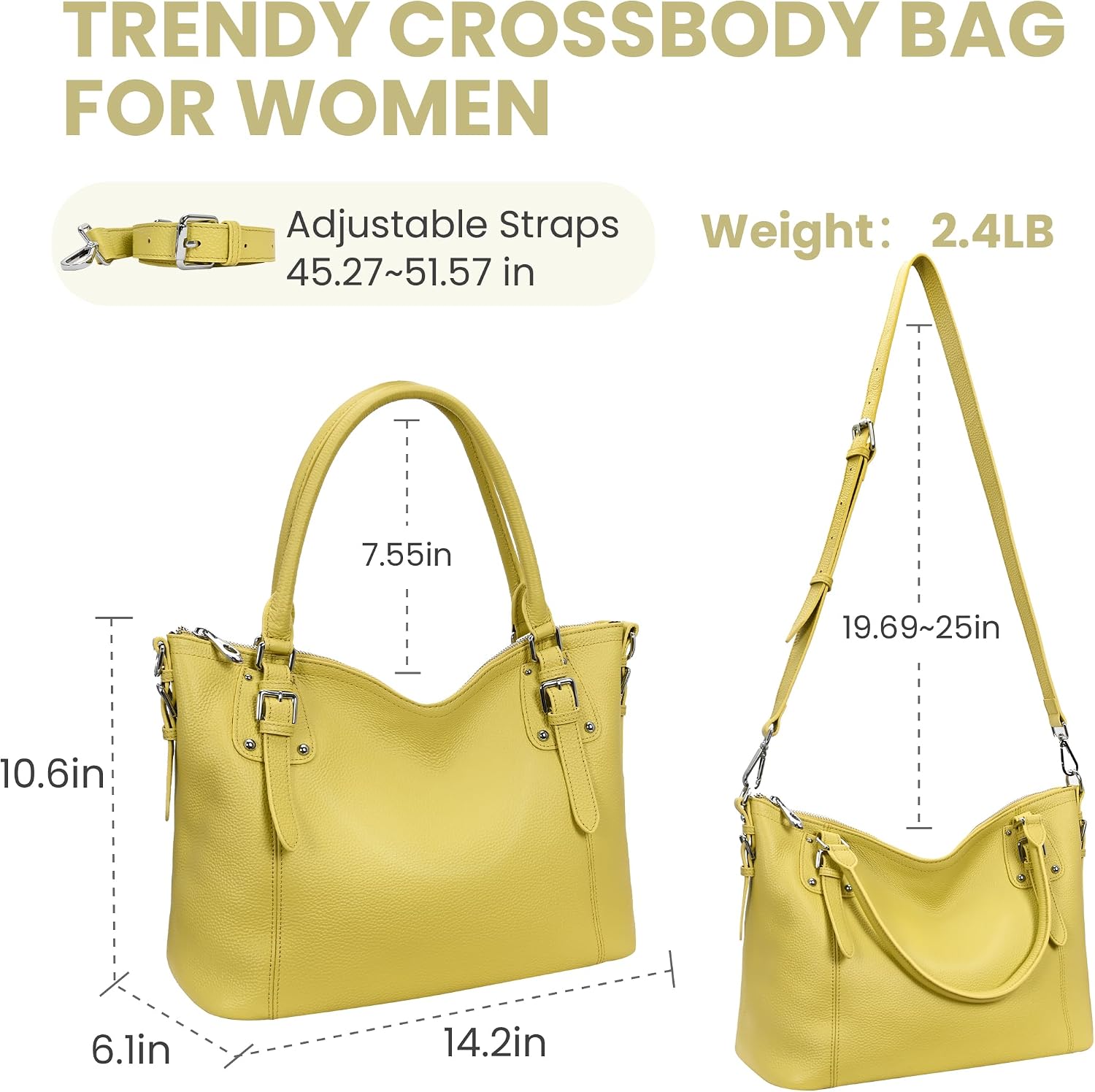 BOLSO DE CUERO HESHE TOTE BAG PARA MUJER - 3
