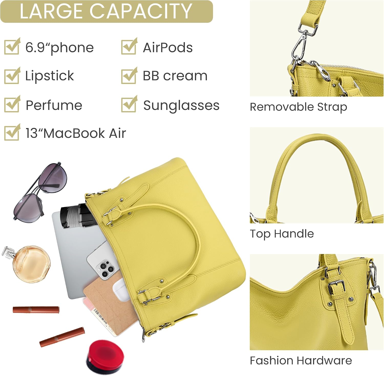 BOLSO DE CUERO HESHE TOTE BAG PARA MUJER - 4