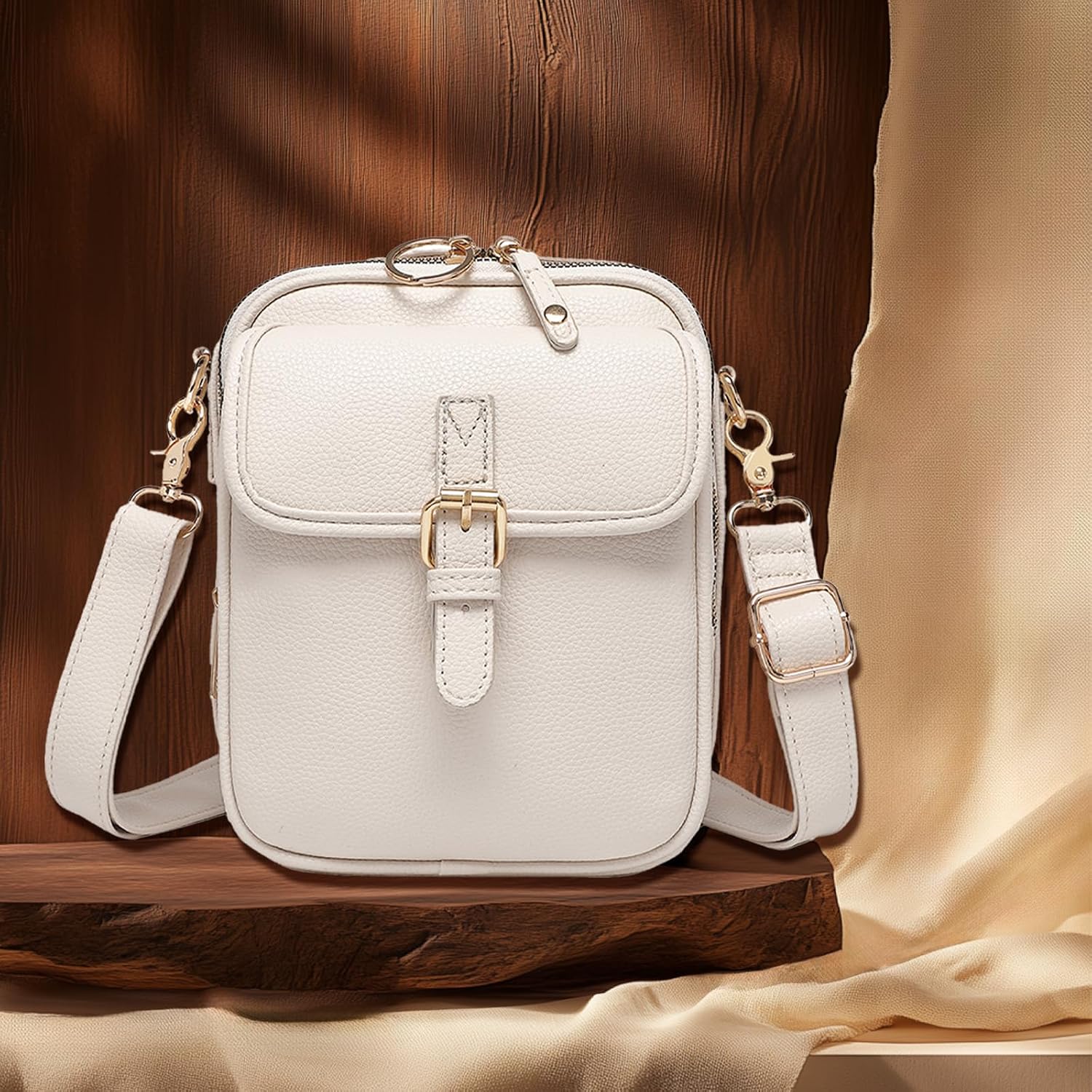 BOLSO CRUZADO ANTIRROBO PARA MUJER JIEXILY DE CUERO - 2