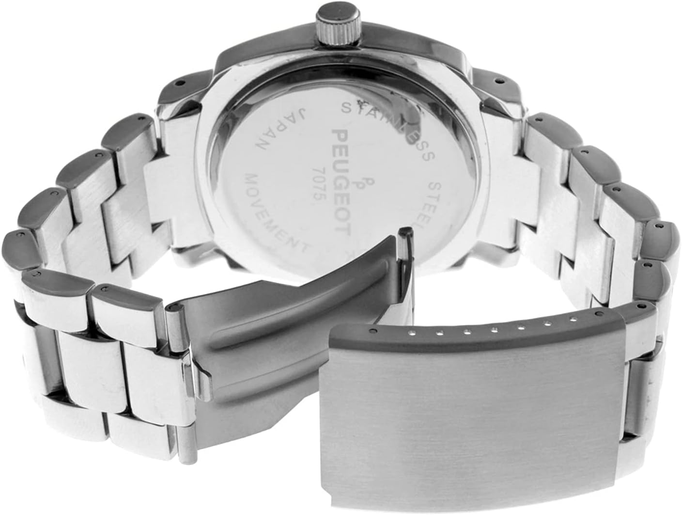 RELOJ DE PULSERA PARA MUJER PEUGEOT BOYFRIEND OVERSIZED CON BISEL CON CRISTALES SWAROVSKI Y PULSERA METÁLICA - 2