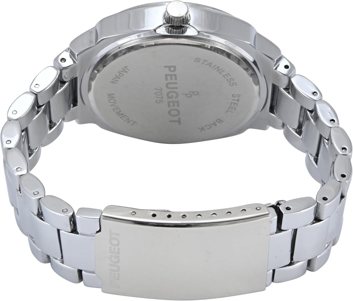 RELOJ DE PULSERA PARA MUJER PEUGEOT BOYFRIEND OVERSIZED CON BISEL CON CRISTALES SWAROVSKI Y PULSERA METÁLICA - 3
