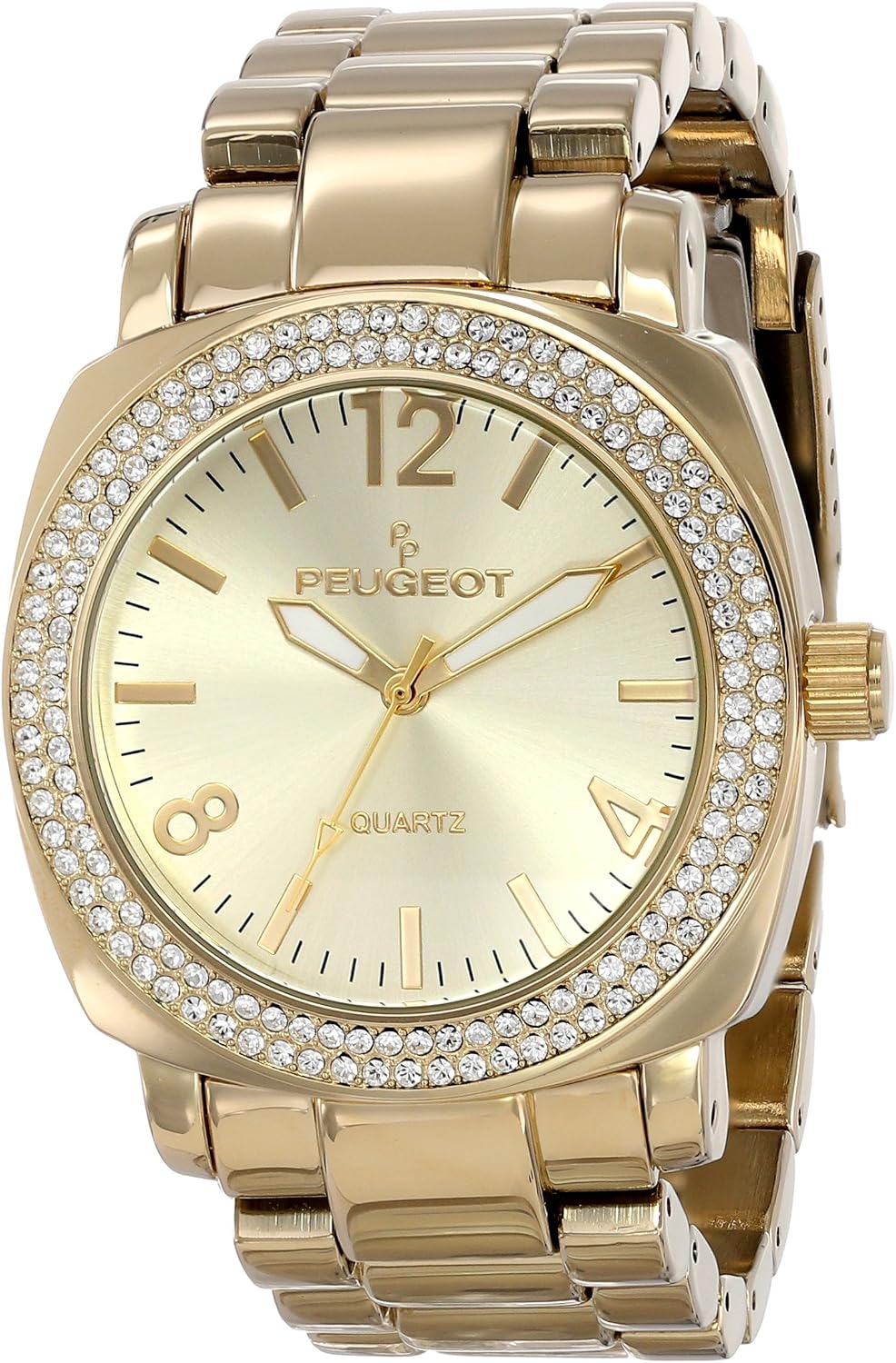 RELOJ DE PULSERA PARA MUJER PEUGEOT BOYFRIEND OVERSIZED CON BISEL CON CRISTALES SWAROVSKI Y PULSERA METÁLICA - 5