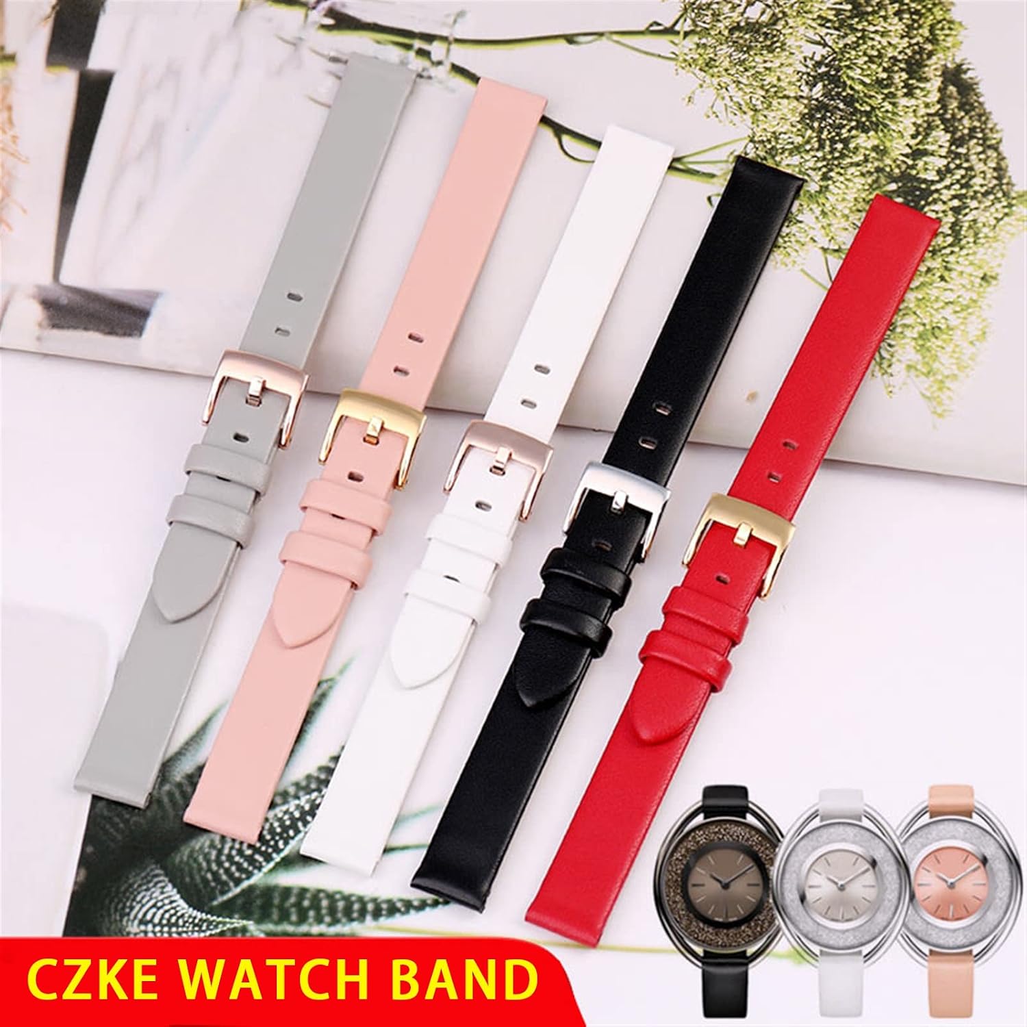 PULSERA DE CUERO GENUINO PARA RELOJ SWAROVSKI 5158517/5158544/5158972 12MM TAMAÑO PEQUEÑO MUJER - 3