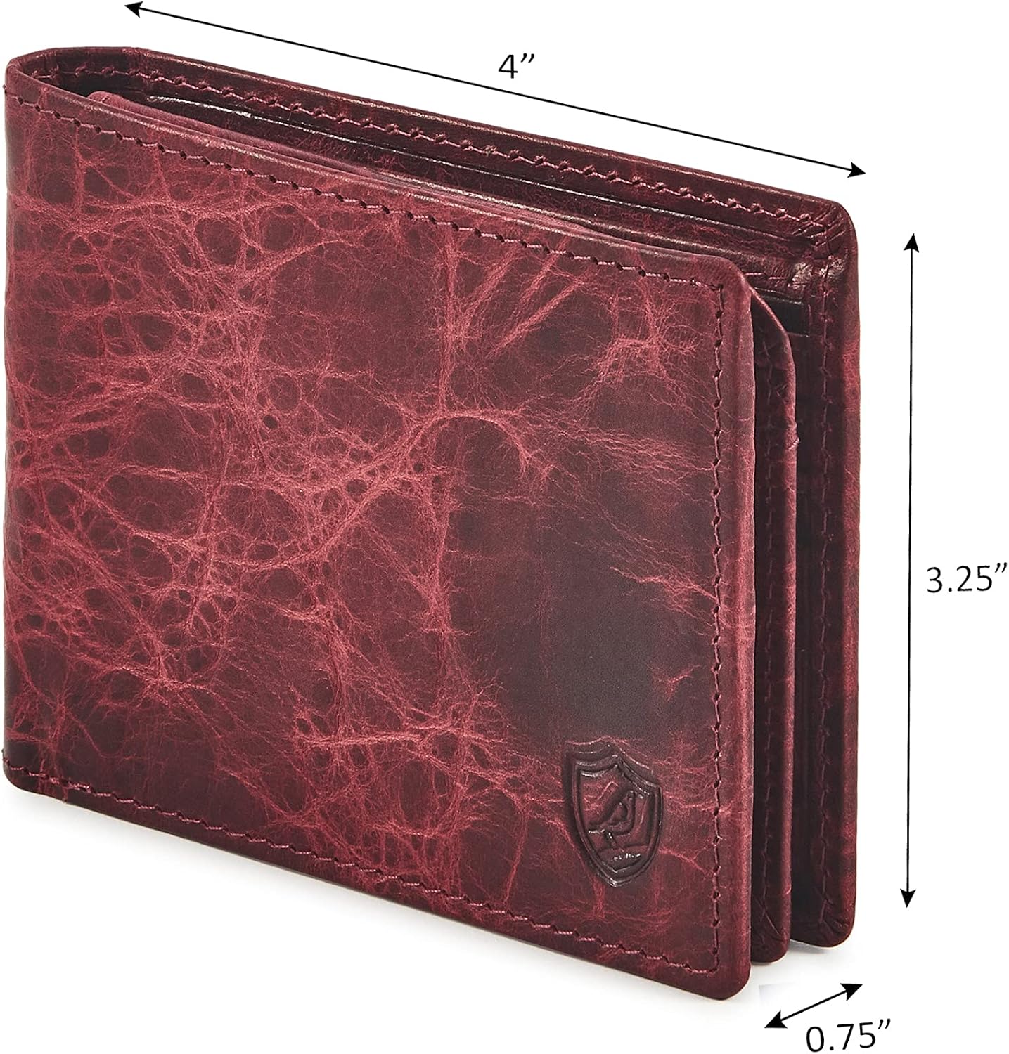 BILLETERA PARA HOMBRE COCHOA SLIM RFID BLOQUEO CUERO GENUINO BIFOLD CON 2 VENTANAS PARA ID - 3