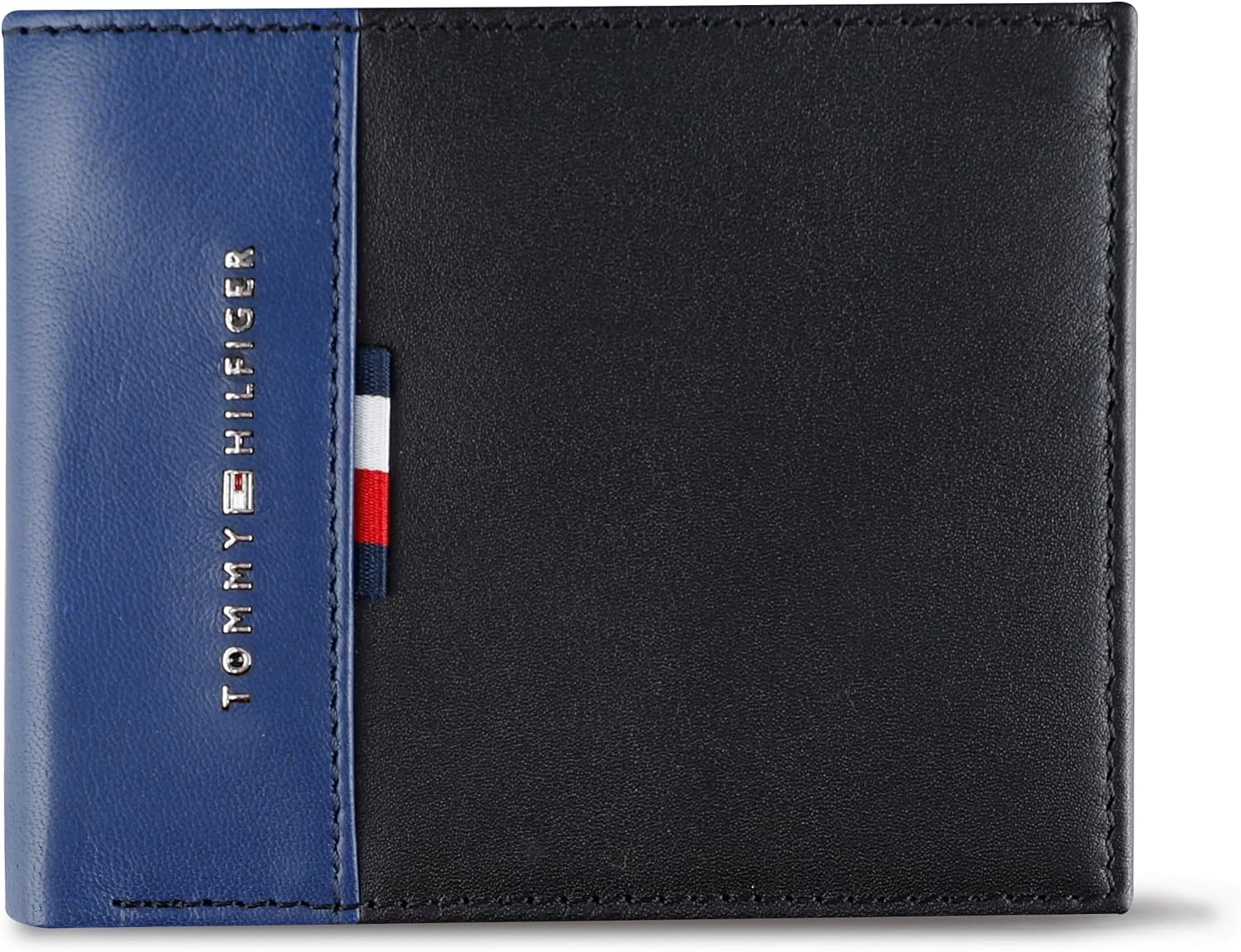 BILLETERA SLIM BIFOLD DE CUERO TWO-TONE TOMMY HILFIGER PARA HOMBRE AZUL/NEGRO - 1