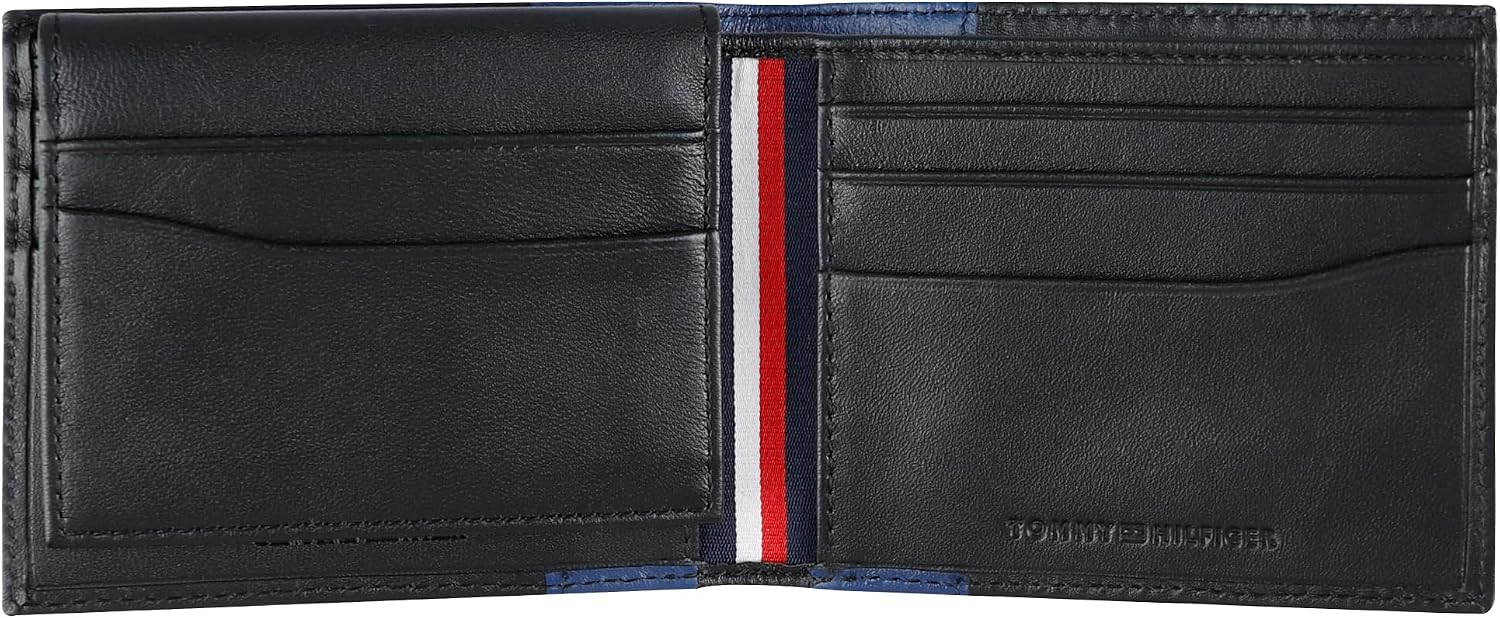 BILLETERA SLIM BIFOLD DE CUERO TWO-TONE TOMMY HILFIGER PARA HOMBRE AZUL/NEGRO - 4