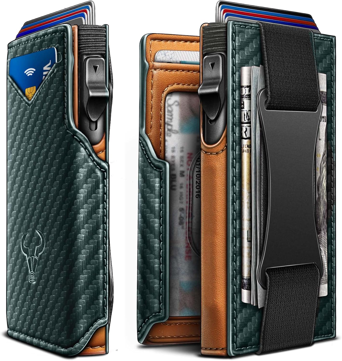 BILLETERA PARA HOMBRE BULLIANT SLIM DE CUERO CON CLIP METÁLICO Y CIERRE MAGNÉTICO - 1