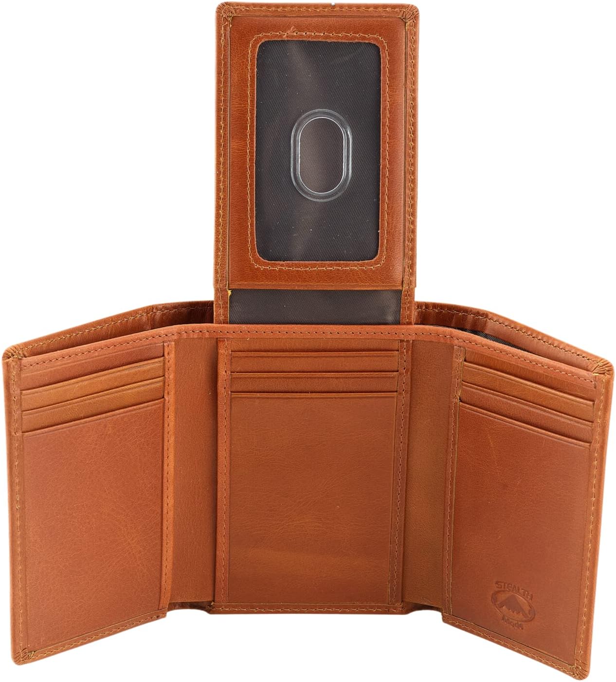 BILLETERA TRIFOLD DE CUERO STEALTH MODE PARA HOMBRE CON BLOQUEO RFID - 1