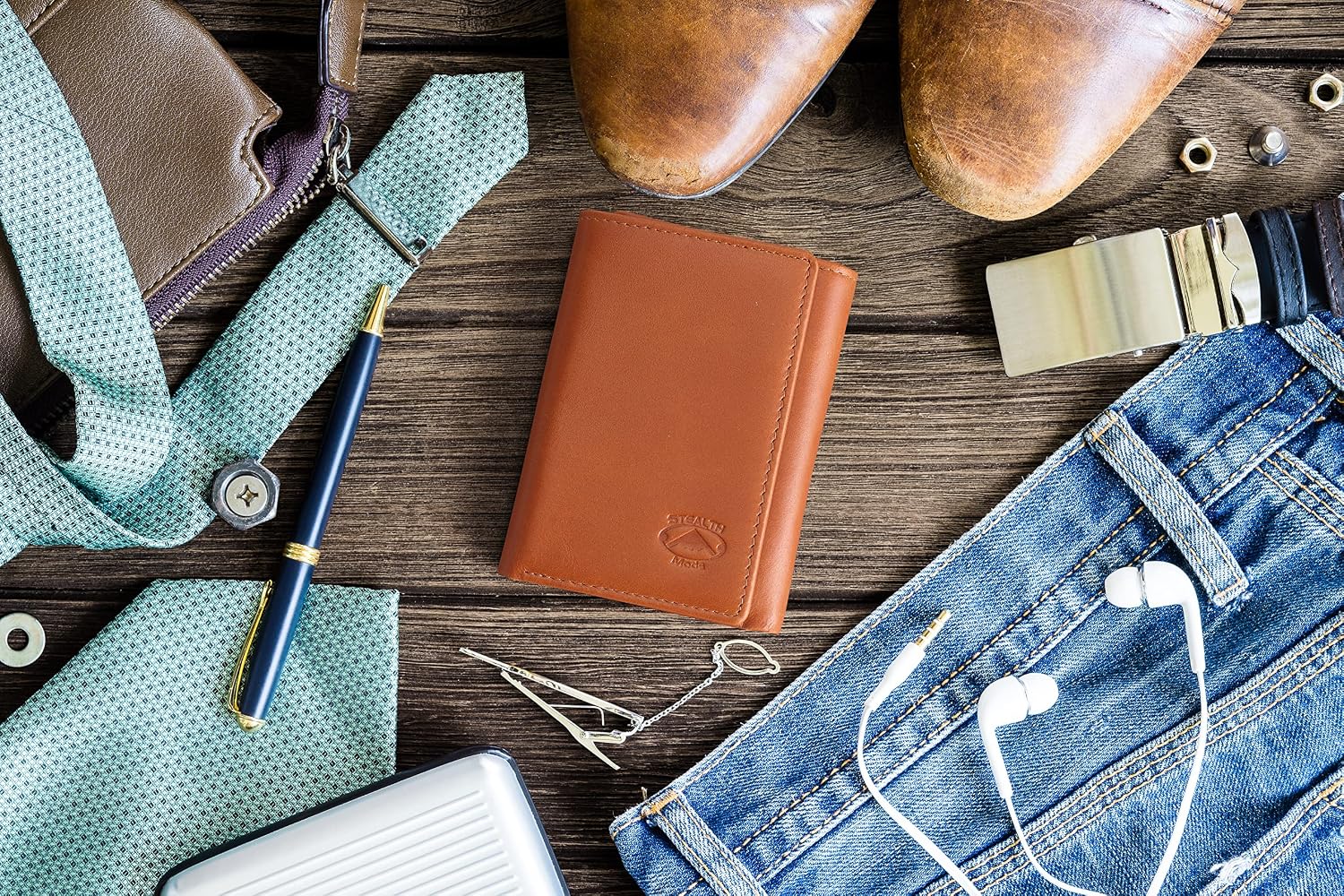 BILLETERA TRIFOLD DE CUERO STEALTH MODE PARA HOMBRE CON BLOQUEO RFID - 4