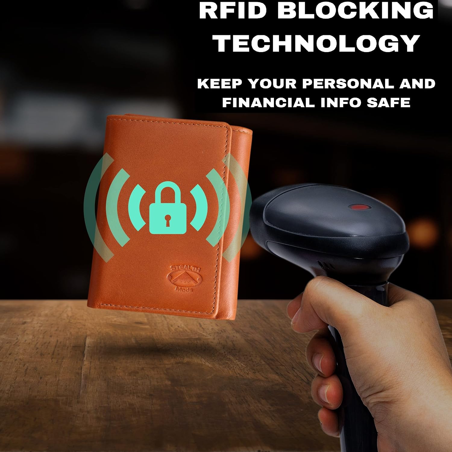 BILLETERA TRIFOLD DE CUERO STEALTH MODE PARA HOMBRE CON BLOQUEO RFID - 5