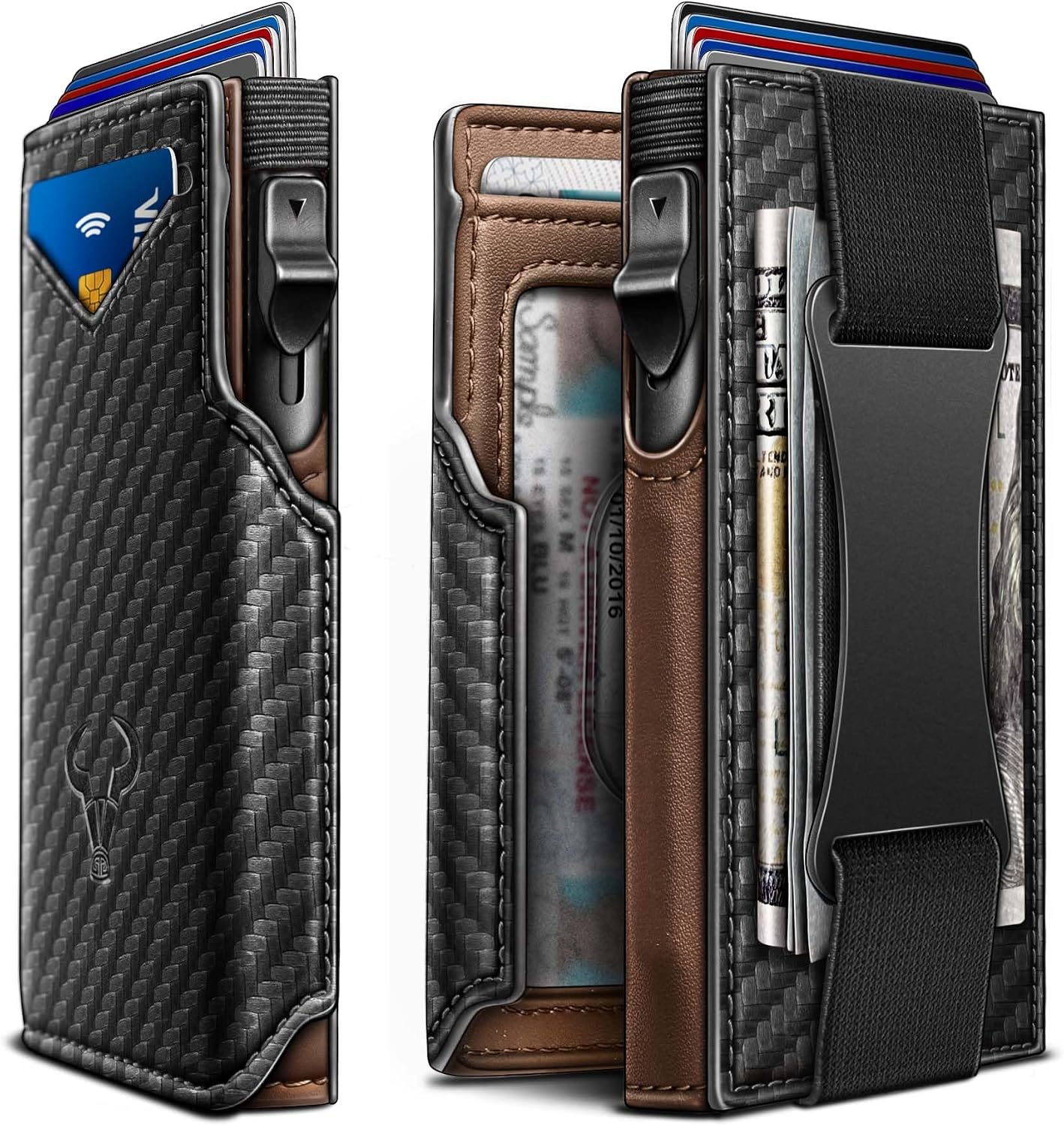 BILLETERA PARA HOMBRE BULLIANT SLIM DE CUERO CON CLIP PARA DINERO Y CIERRE MAGNÉTICO - 1