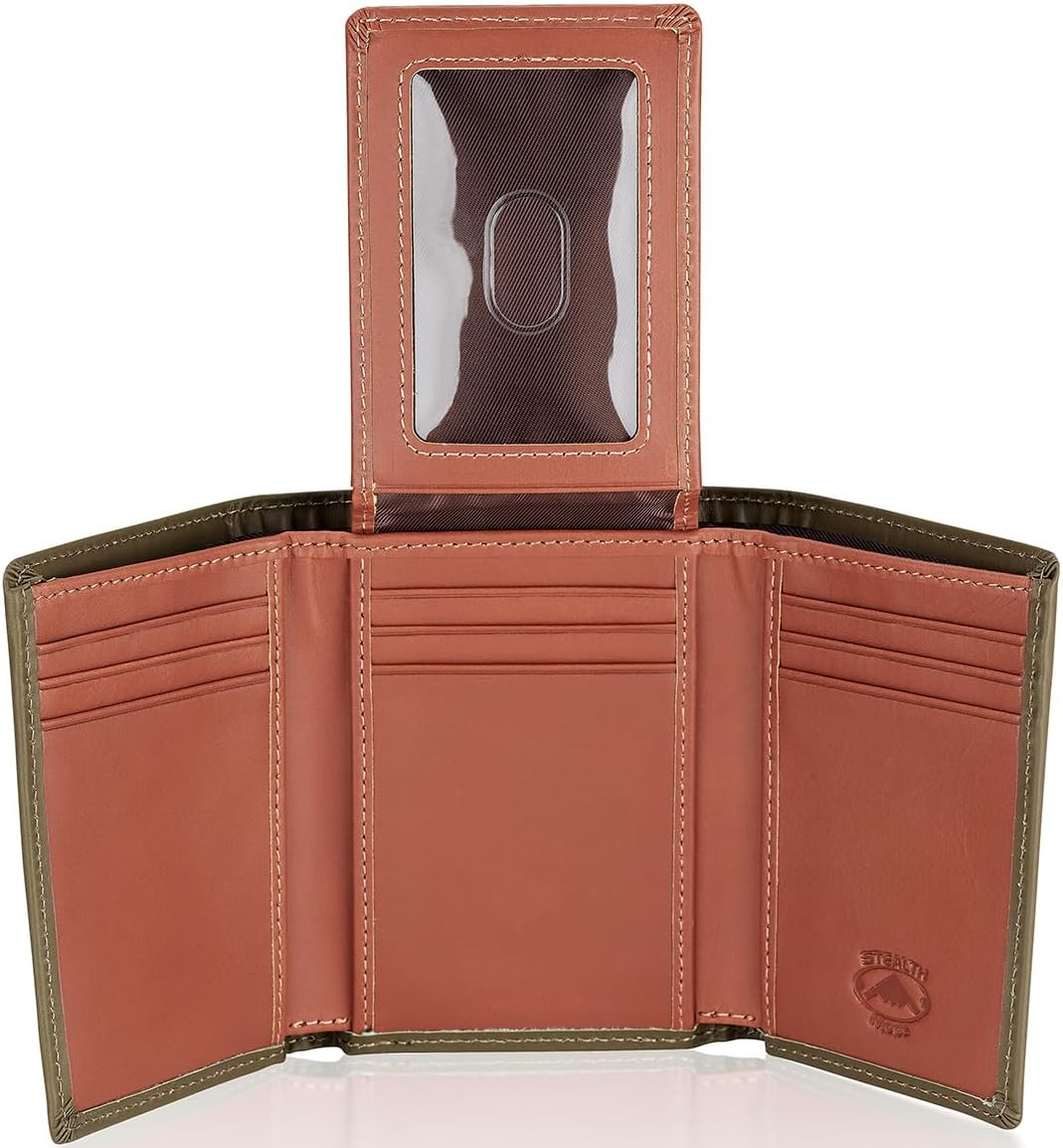 BILLETERA TRIFOLD DE CUERO STEALTH MODE PARA HOMBRE CON BLOQUEO RFID - 1