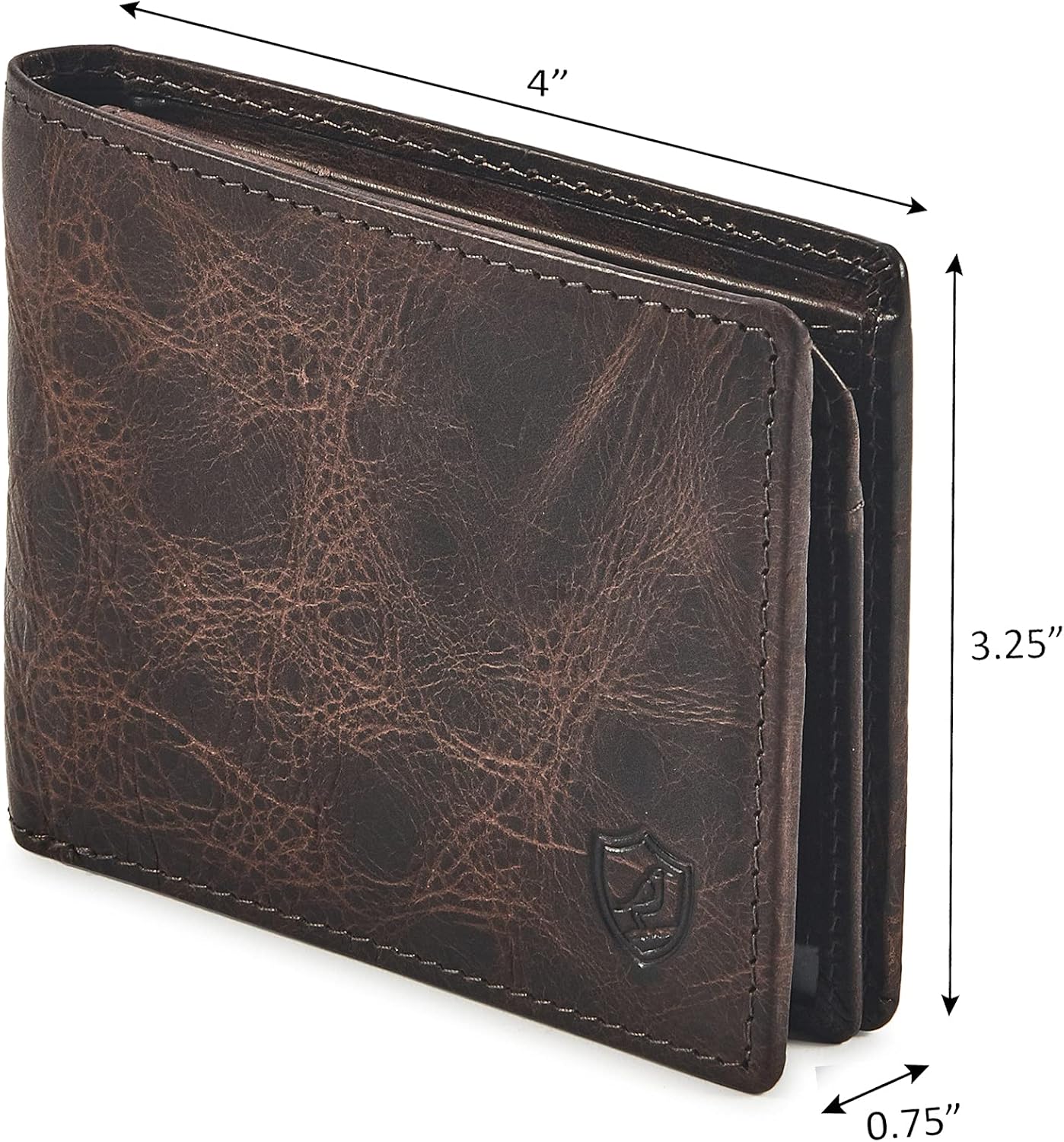 BILLETERA PARA HOMBRE COCHOA SLIM RFID BLOQUEO CUERO BIFOLD MINIMALISTA 2 VENTANAS ID ESPRESSO - 3
