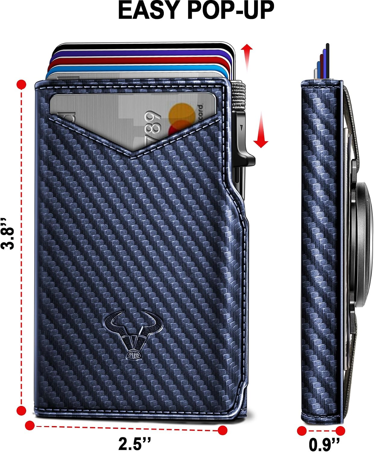 BILLETERA PARA HOMBRE BULLIANT SLIM DE CUERO CON CLIP PARA DINERO Y CIERRE MAGNÉTICO - 2