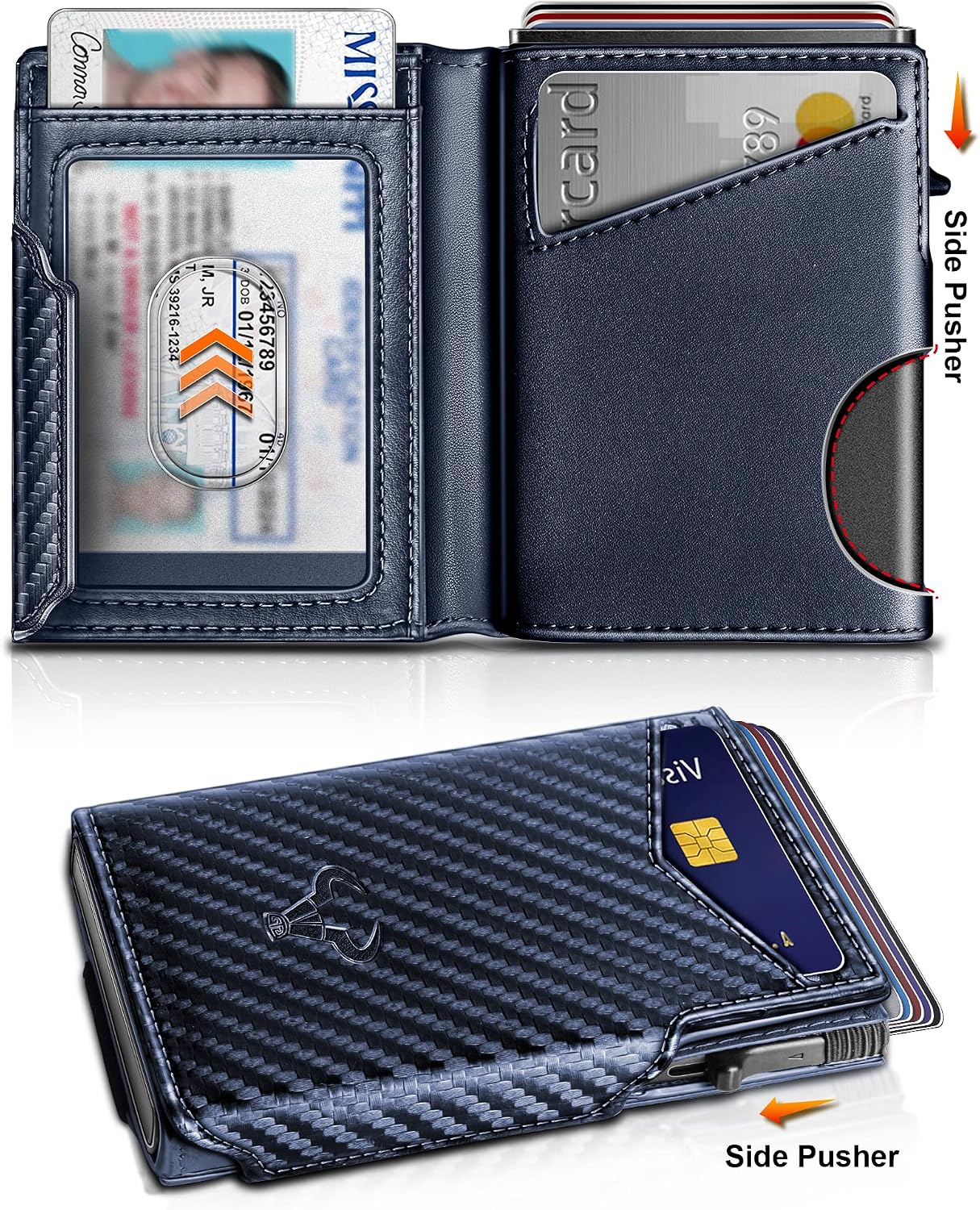 BILLETERA PARA HOMBRE BULLIANT SLIM DE CUERO CON CLIP PARA DINERO Y CIERRE MAGNÉTICO - 3