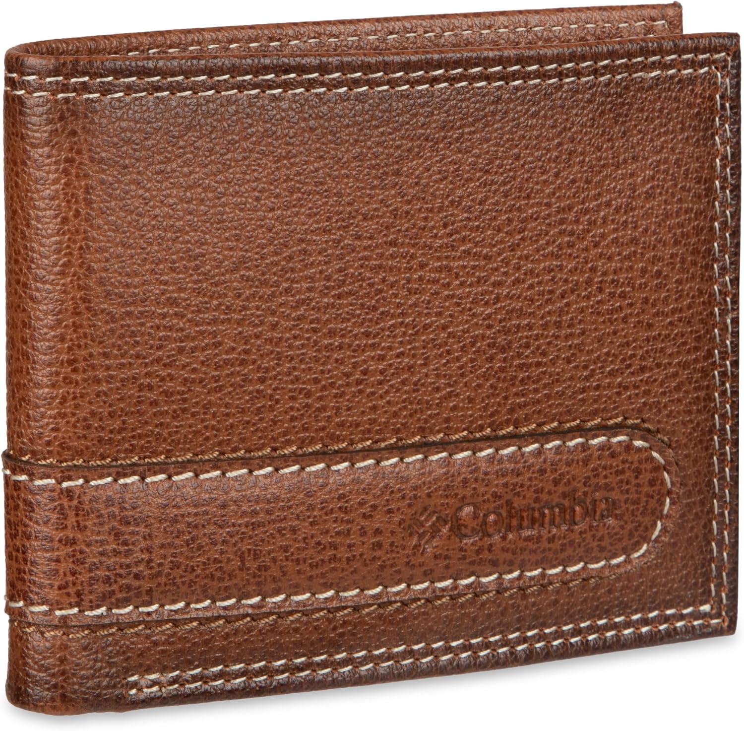 BILLETERA SLIM BIFOLD PARA HOMBRE COLUMBIA CON VENTANA ID Y LOGO ACOLCHADO COLOR TAN - 2